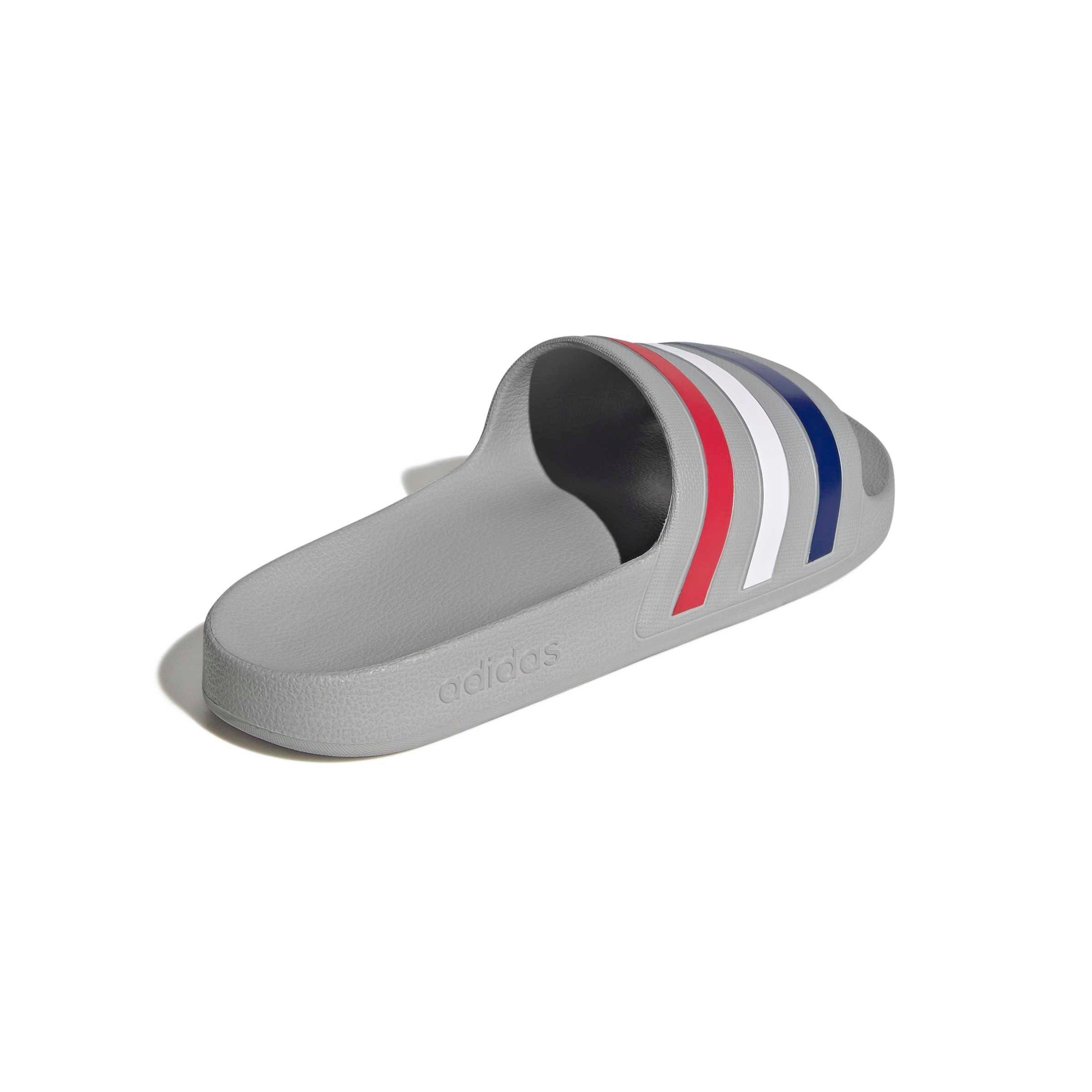 adidas Adilette Aqua "Grey Two/Mystery Ink/Pure Ruby" Men's Slide - GREY/INK/RUBY Thumbnail View 4