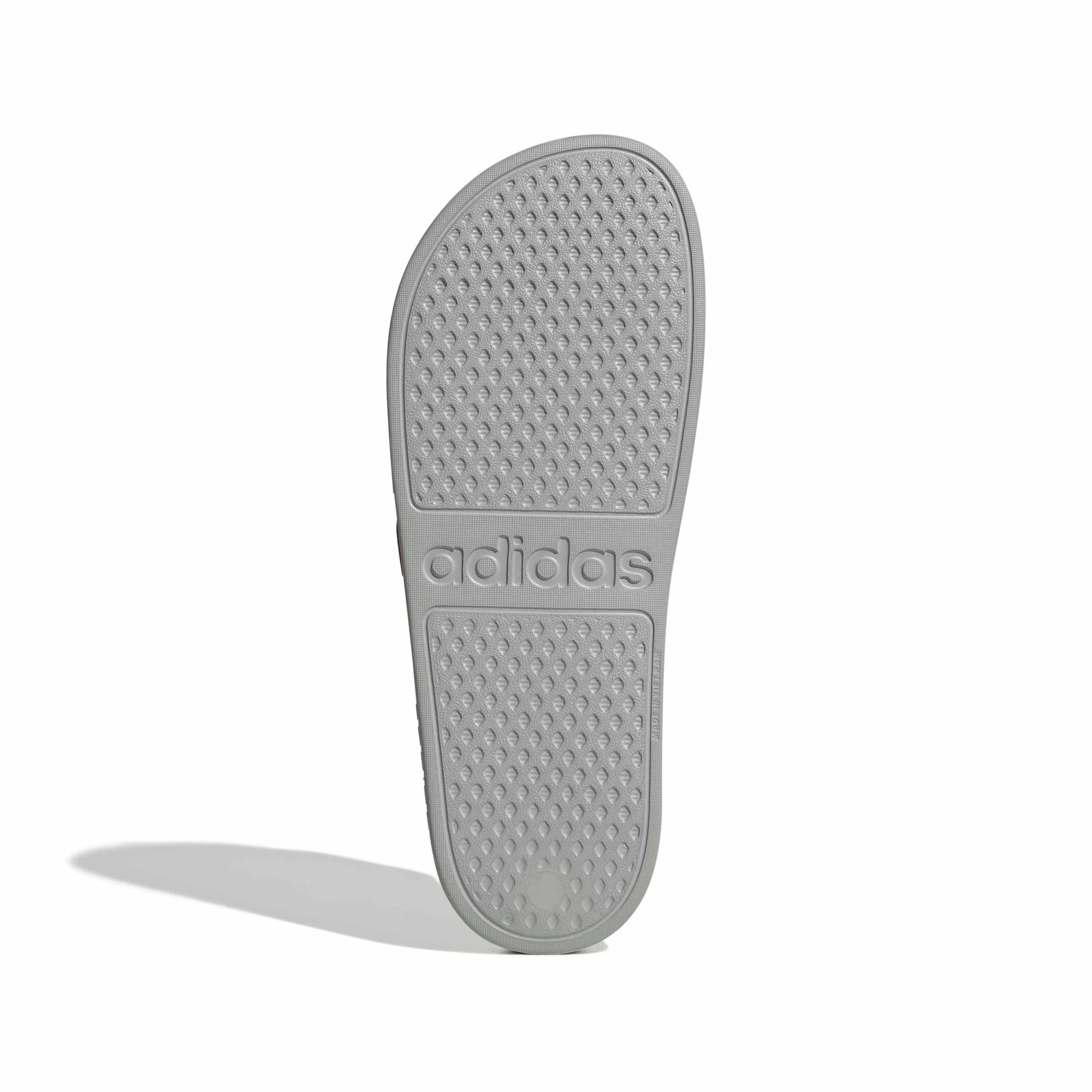 adidas Adilette Aqua "Grey Two/Mystery Ink/Pure Ruby" Men's Slide - GREY/INK/RUBY Thumbnail View 6