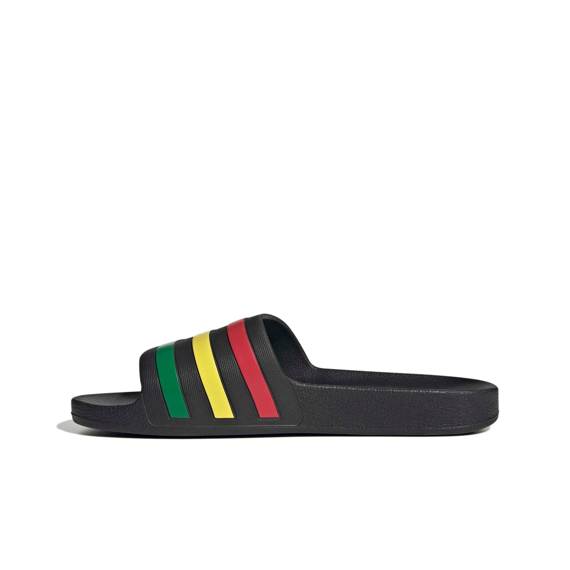 adidas Adilette Aqua "Core Black/Green/Pure Ruby" Men's Slide - BLACK/GREEN/RUBY Thumbnail View 2