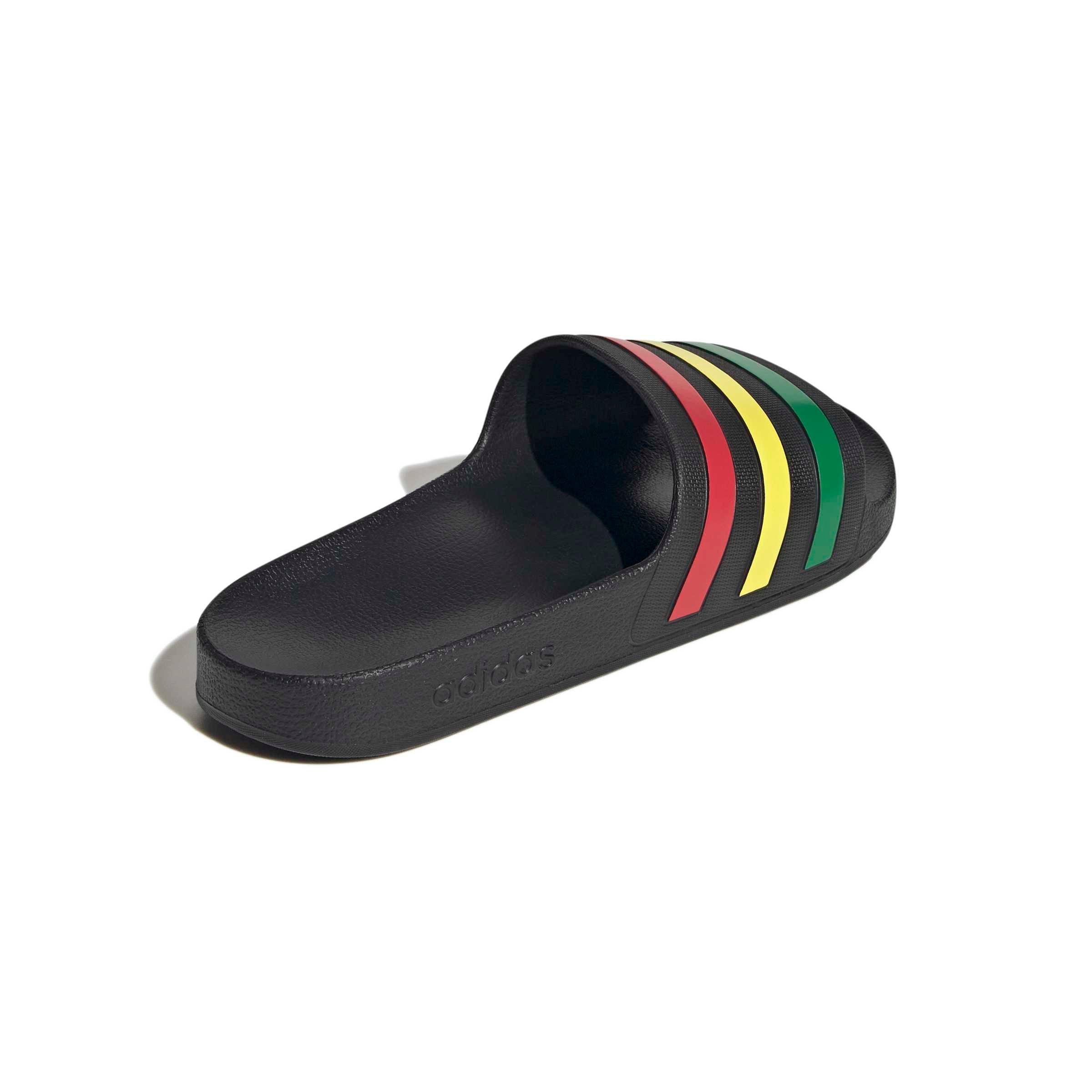 adidas Adilette Aqua "Core Black/Green/Pure Ruby" Men's Slide - BLACK/GREEN/RUBY Thumbnail View 4
