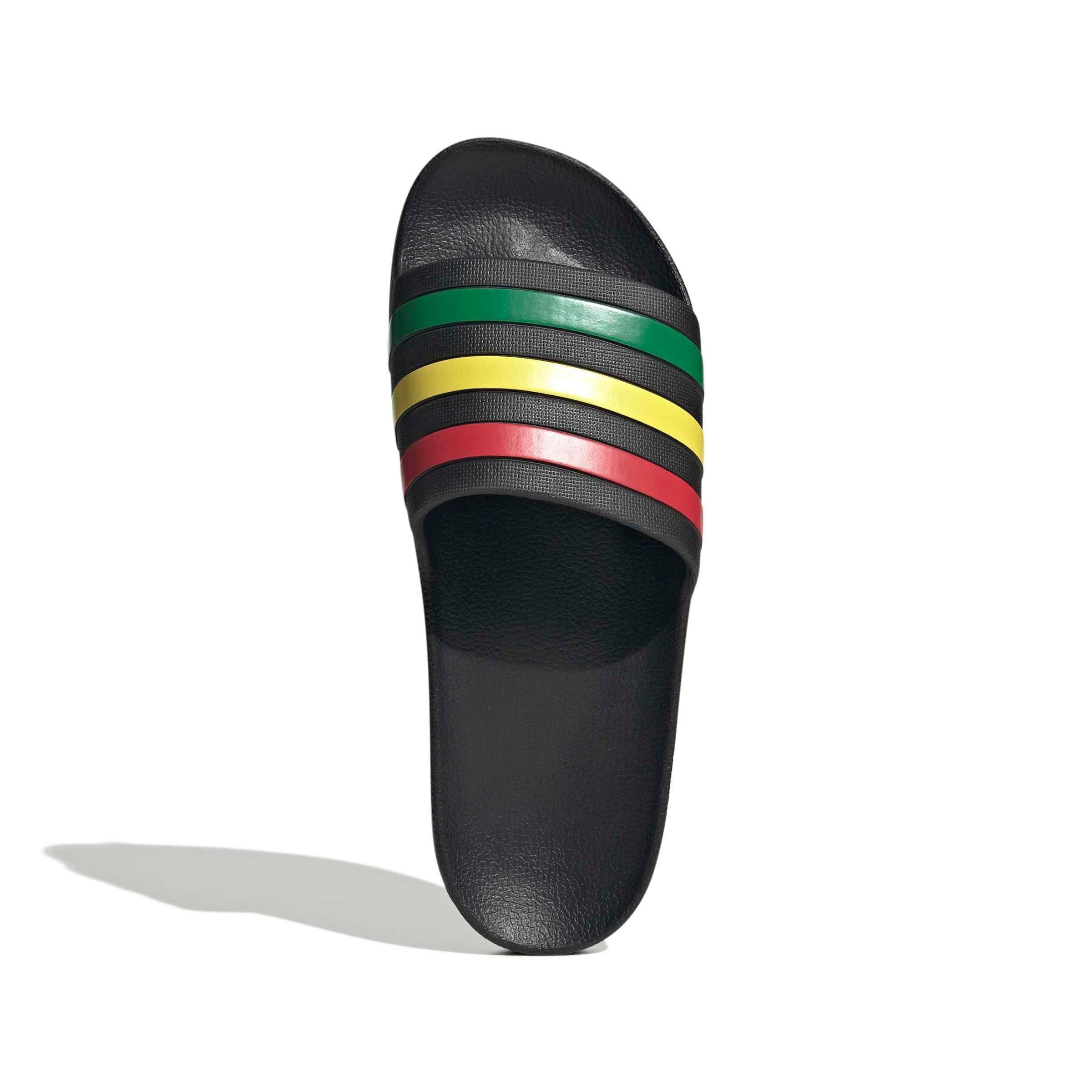 adidas Adilette Aqua "Core Black/Green/Pure Ruby" Men's Slide - BLACK/GREEN/RUBY Thumbnail View 5
