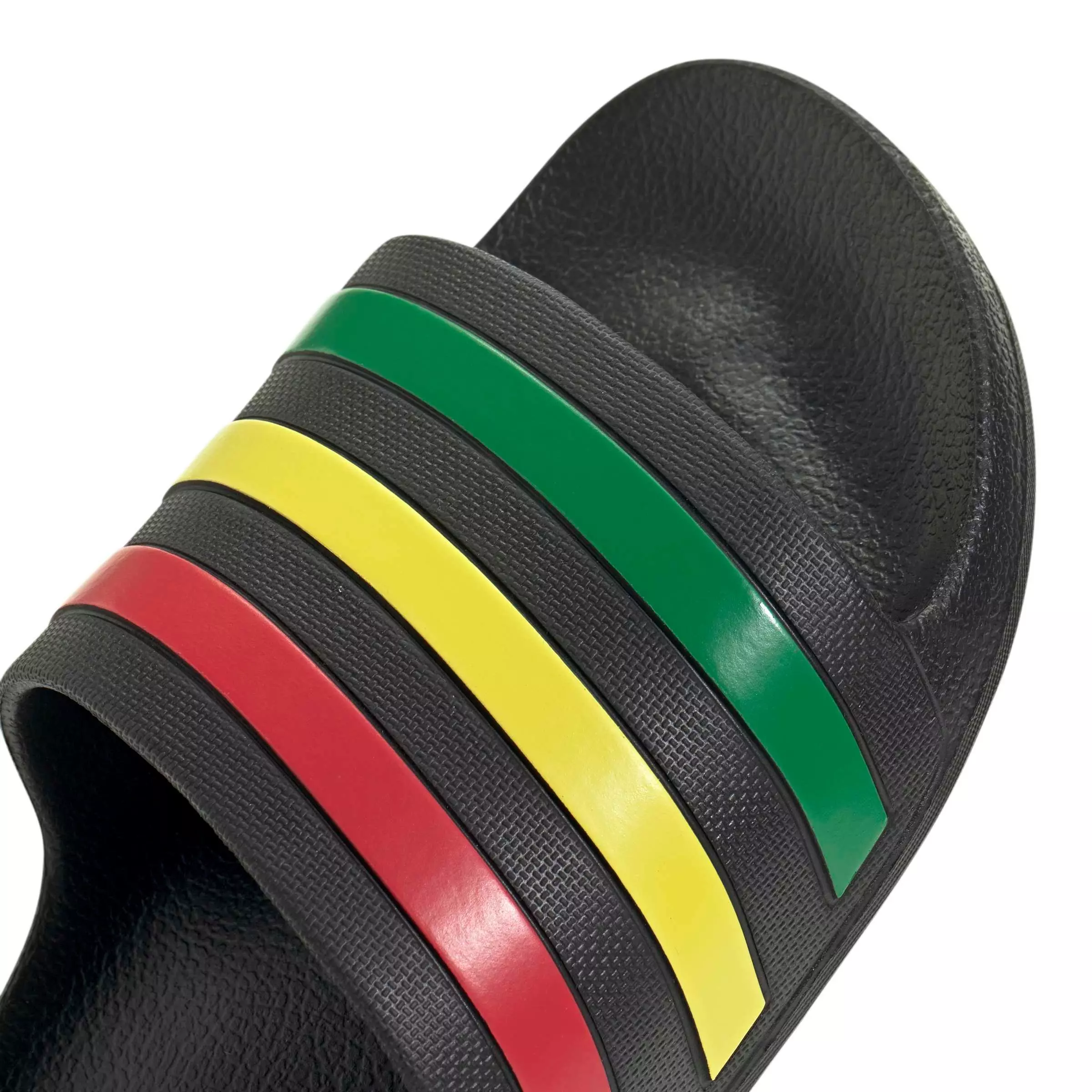 adidas Adilette Aqua "Core Black/Green/Pure Ruby" Men's Slide - BLACK/GREEN/RUBY