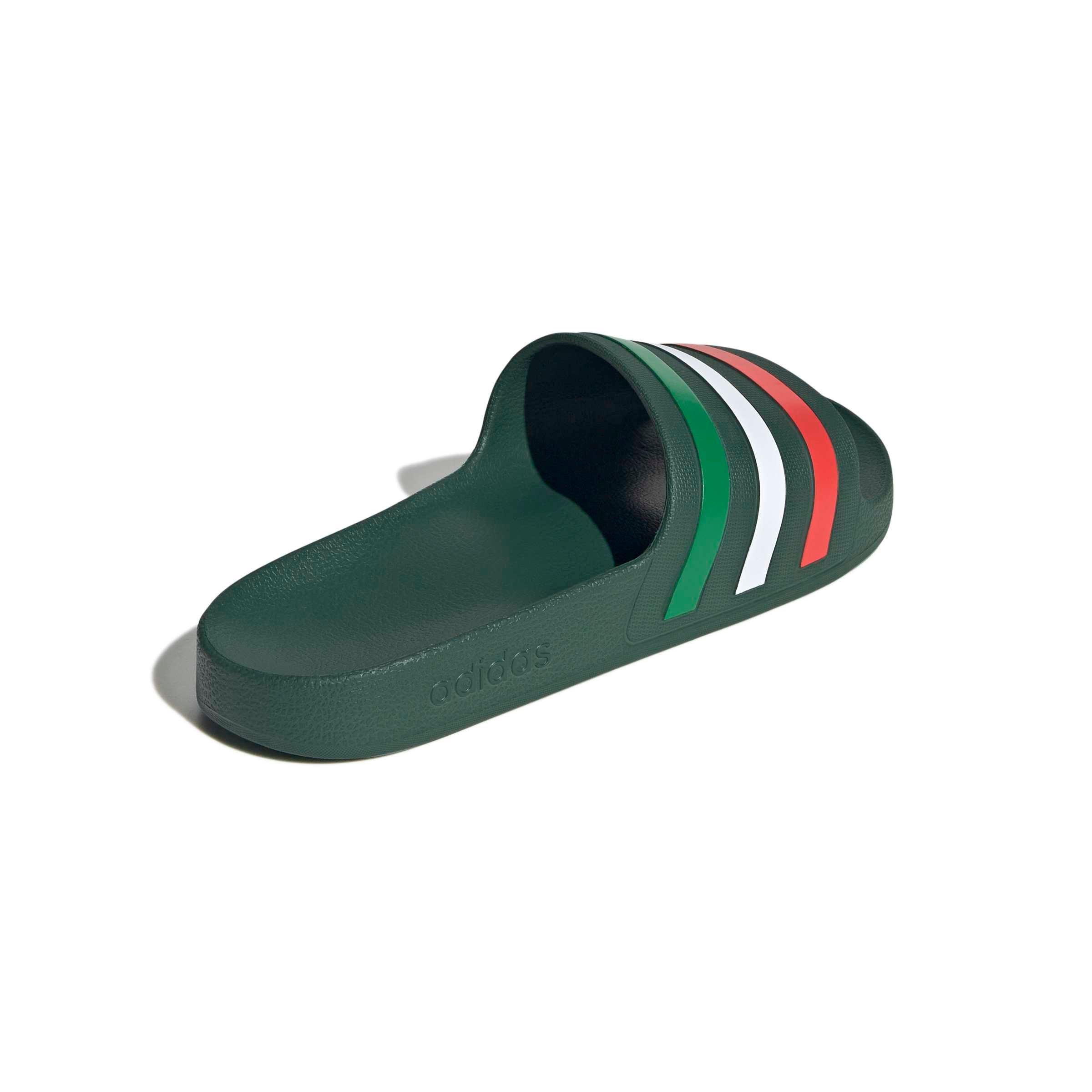 adidas Adilette Aqua "Team Dark Green/Ftwr White/Bright Red" Men's Slide - DK GREEN/WHITE/RED Thumbnail View 4