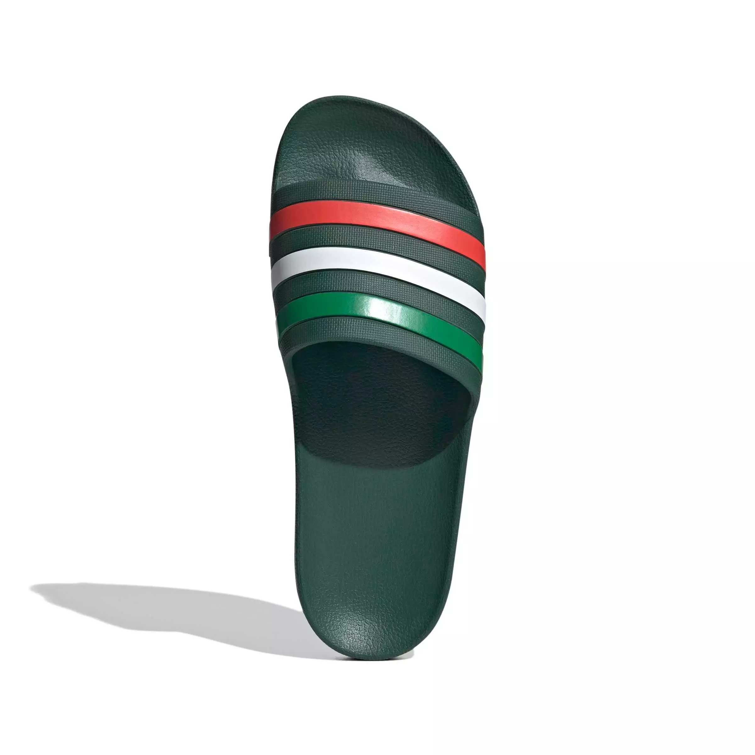 adidas Adilette Aqua "Team Dark Green/Ftwr White/Bright Red" Men's Slide - DK GREEN/WHITE/RED