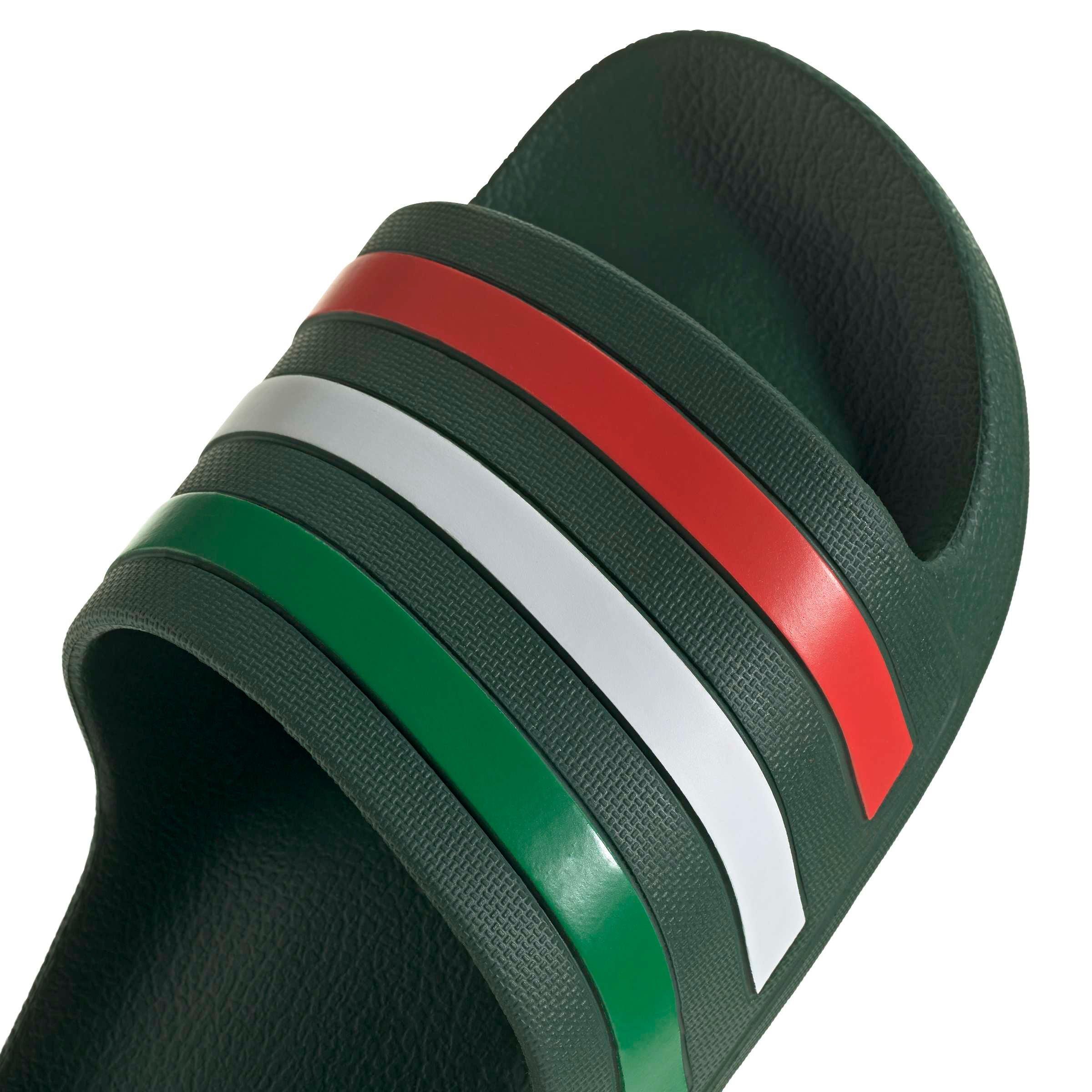 adidas Adilette Aqua "Team Dark Green/Ftwr White/Bright Red" Men's Slide - DK GREEN/WHITE/RED Thumbnail View 7