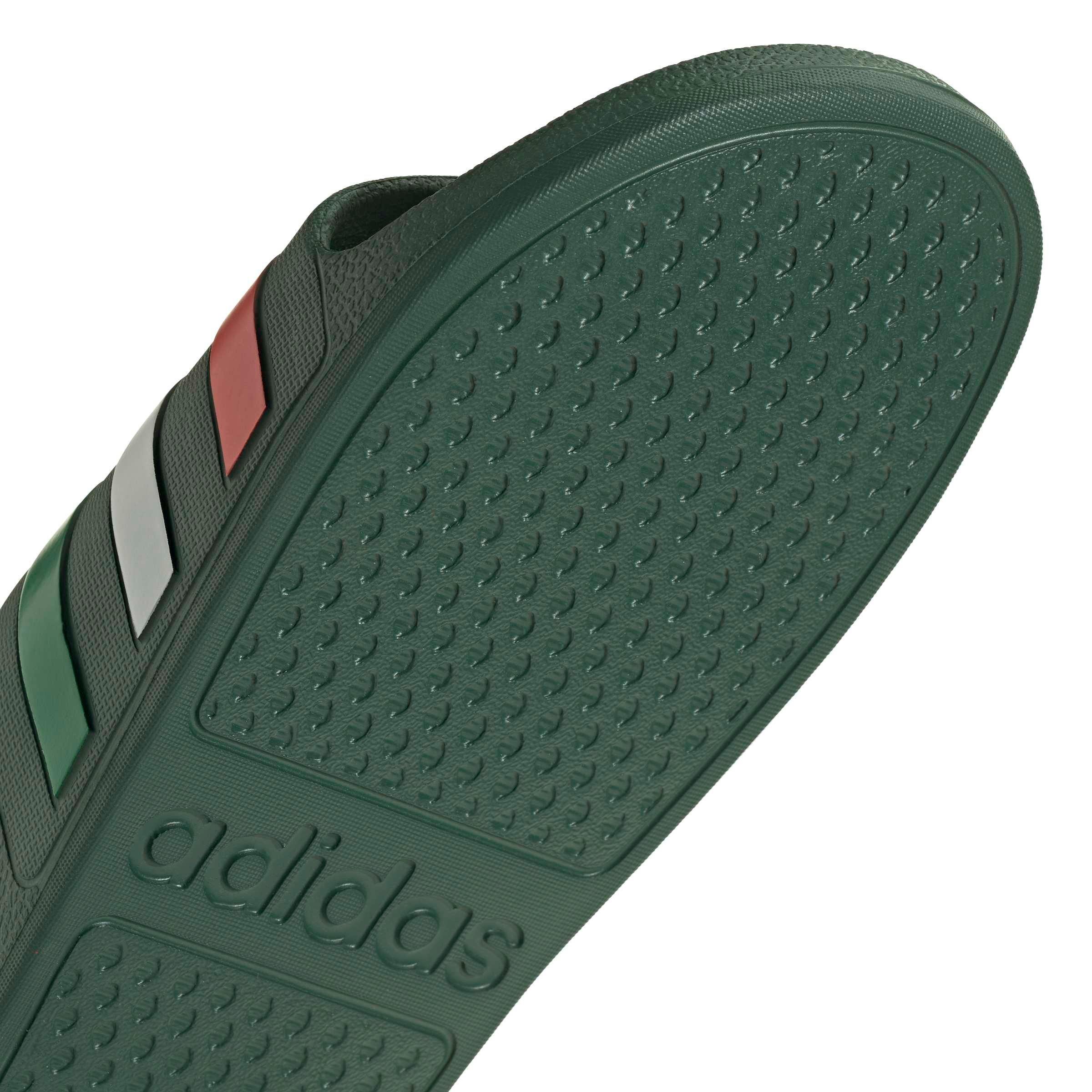 adidas Adilette Aqua "Team Dark Green/Ftwr White/Bright Red" Men's Slide - DK GREEN/WHITE/RED Thumbnail View 8