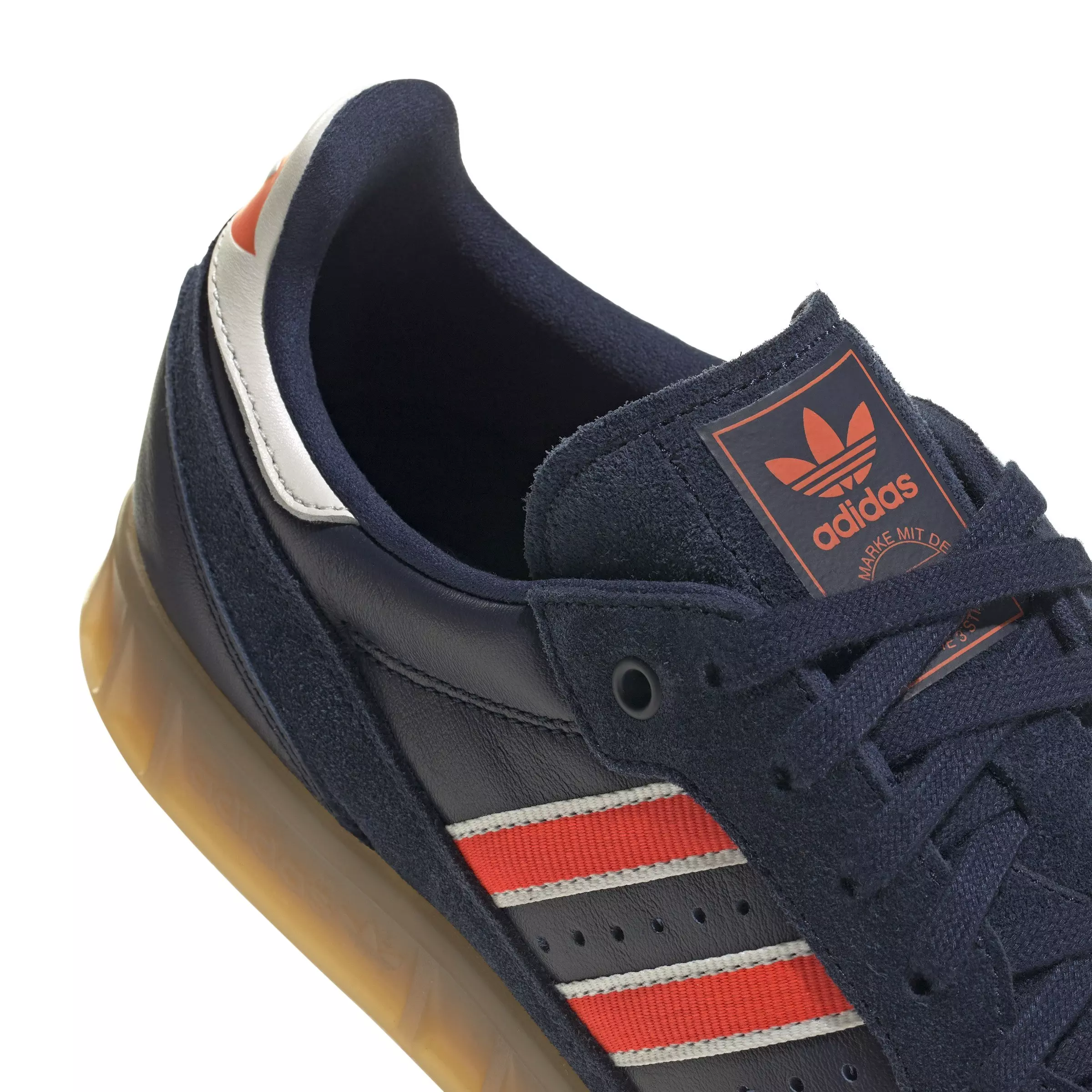 adidas Originals Handball Top RM "Night Indigo/Solar Red/Core White" Unisex Shoe - INDIGO/RED/WHITE