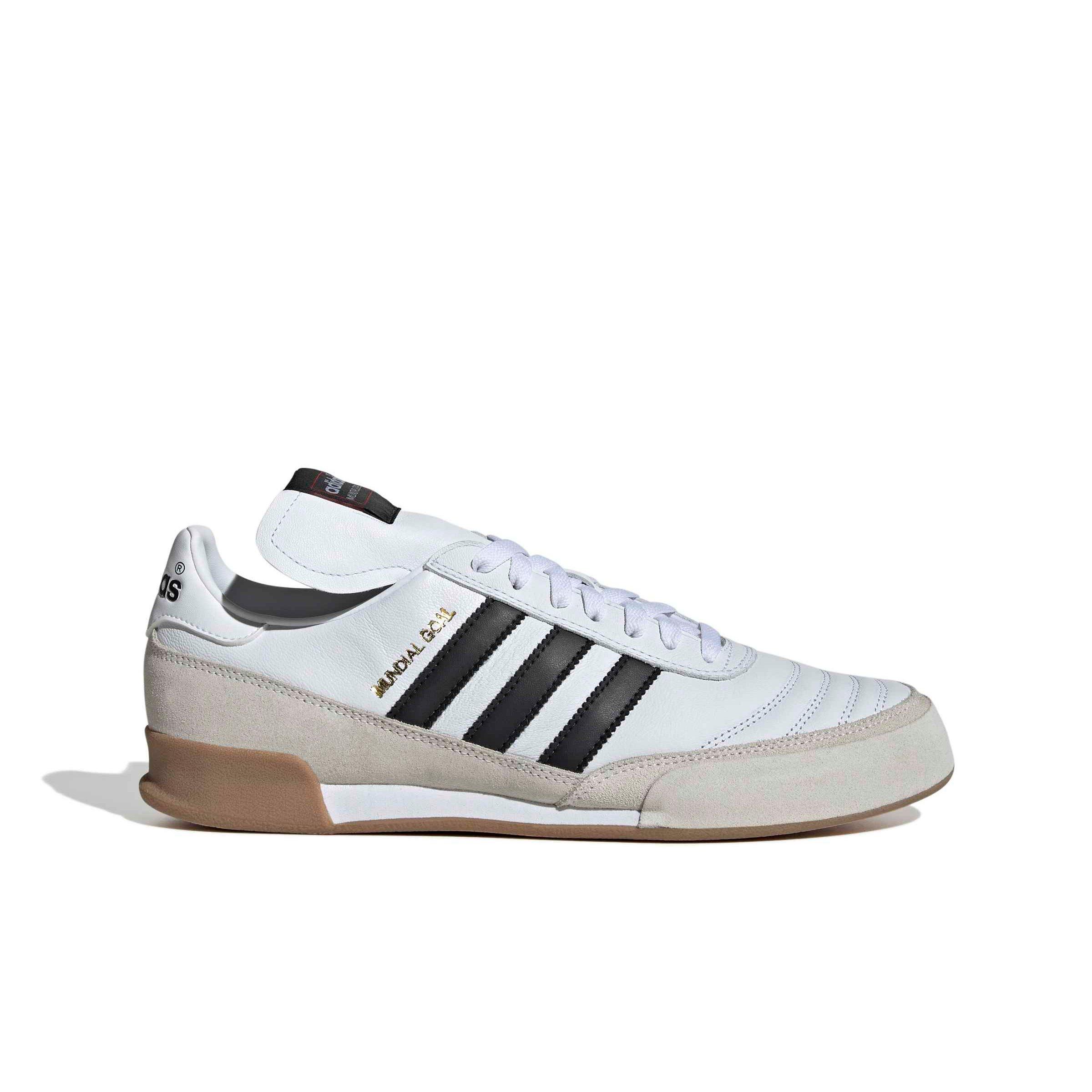 adidas Mundial Goal Indoor "Ftwr White/Core Black/Gold Metallic" Men's Soccer Shoe - WHITE/BLACK/GOLD Thumbnail View 1