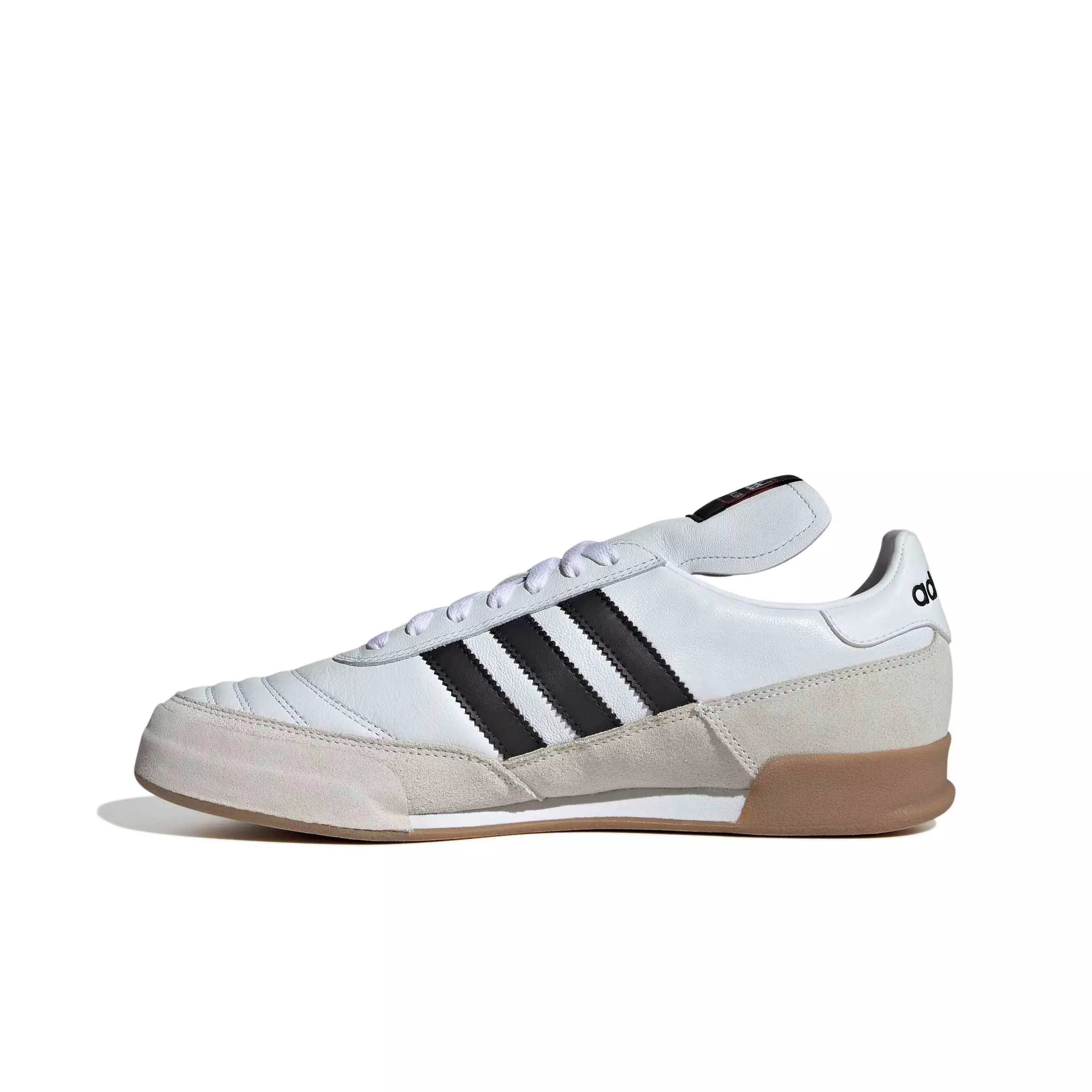 adidas Mundial Goal Indoor "Ftwr White/Core Black/Gold Metallic" Men's Soccer Shoe - WHITE/BLACK/GOLD