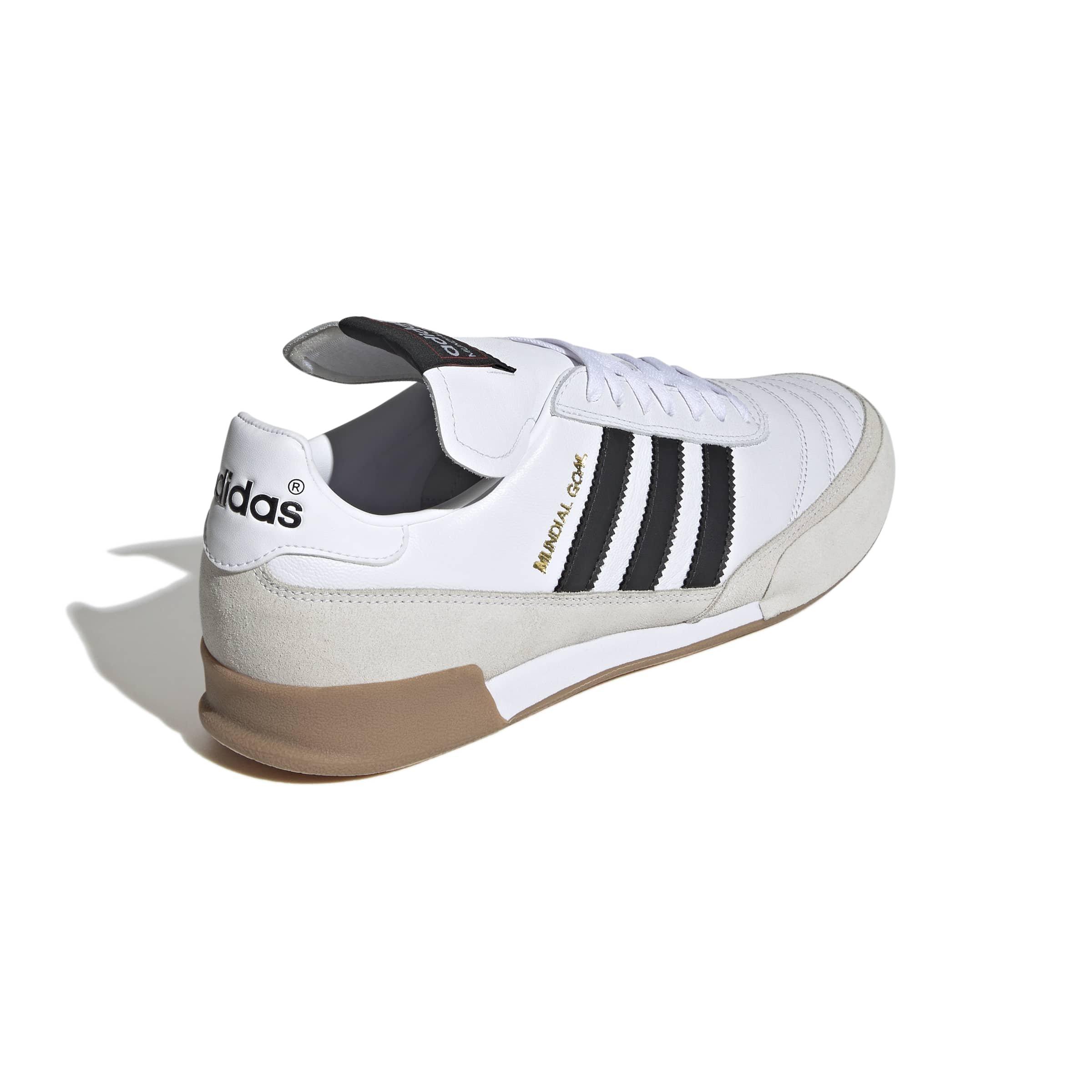 adidas Mundial Goal Indoor "Ftwr White/Core Black/Gold Metallic" Men's Soccer Shoe - WHITE/BLACK/GOLD Thumbnail View 4