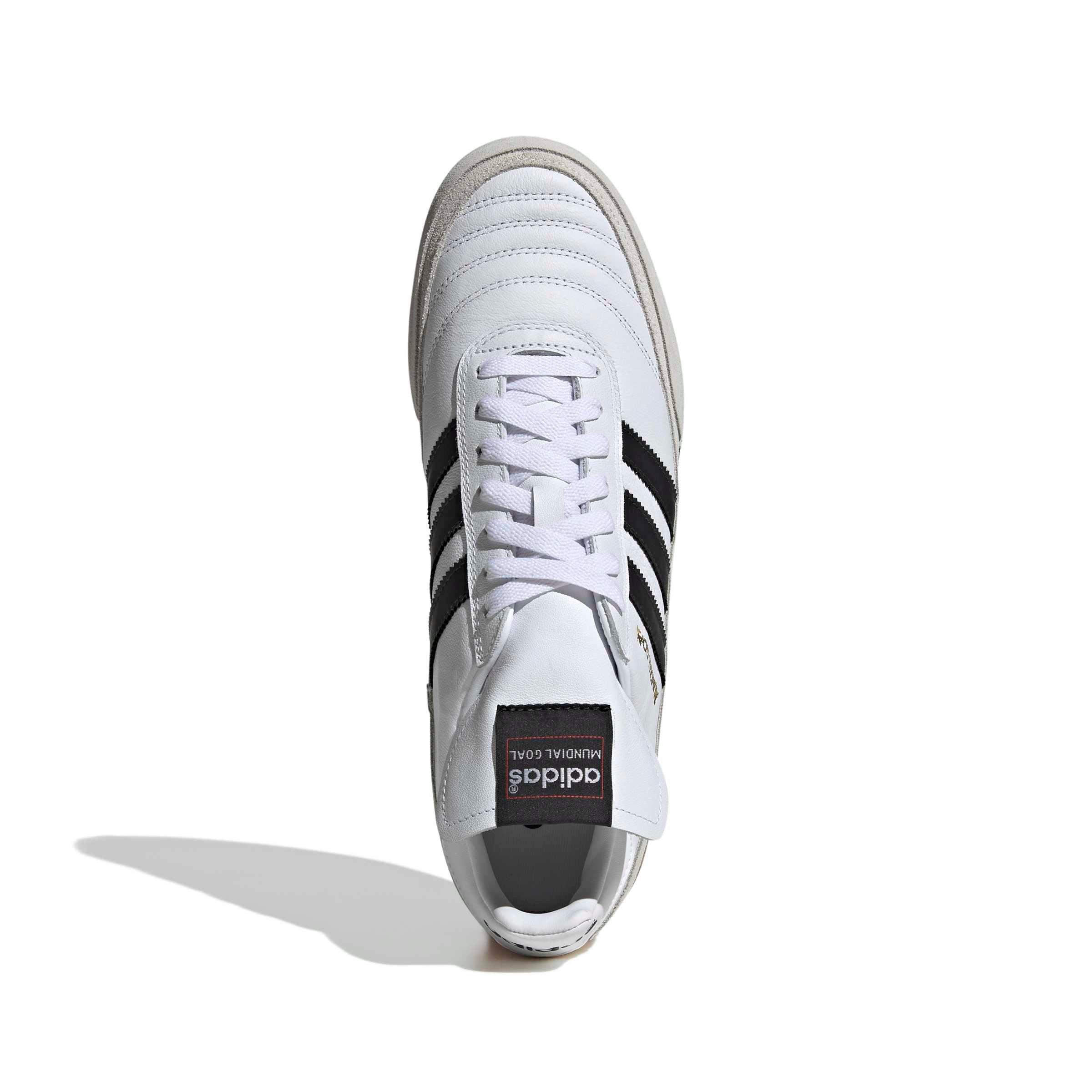 adidas Mundial Goal Indoor "Ftwr White/Core Black/Gold Metallic" Men's Soccer Shoe - WHITE/BLACK/GOLD Thumbnail View 5