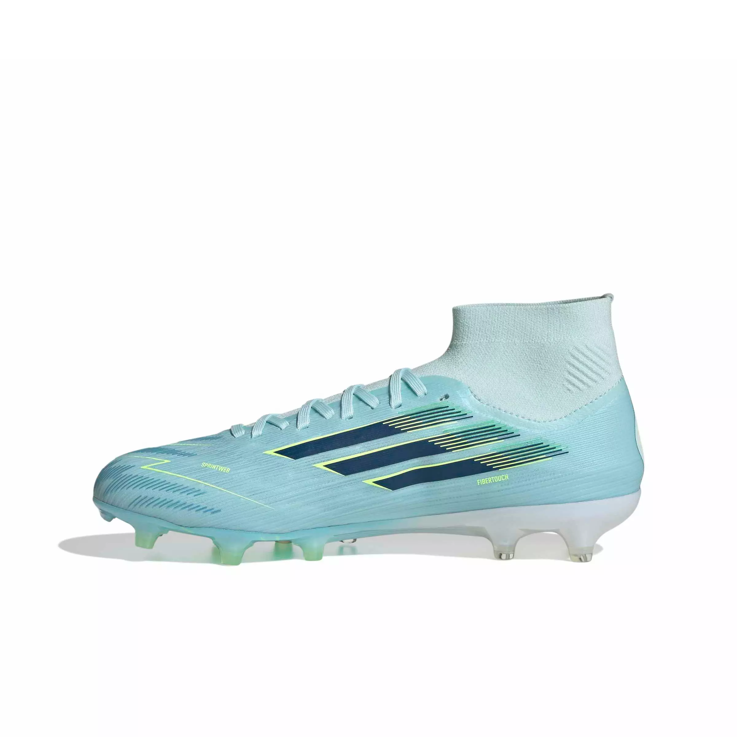 adidas F50 Sparkfusion Pro Mid Cut FG "Almost Blue/Dusky Petrol/Hi-Res Yellow" Women's Soccer Cleat - BLUE/DUSKY/YELLOW