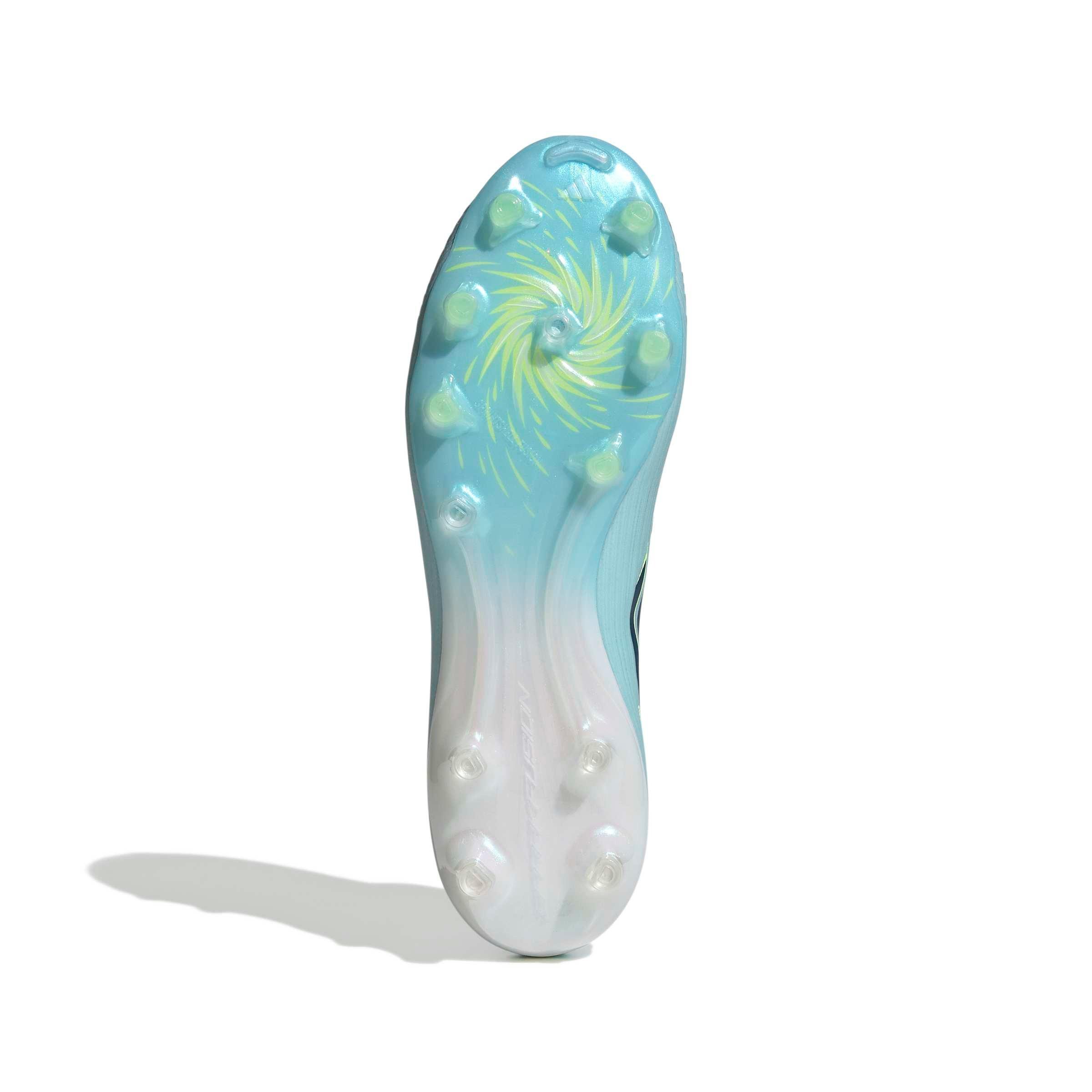 adidas F50 Sparkfusion Pro Mid Cut FG "Almost Blue/Dusky Petrol/Hi-Res Yellow" Women's Soccer Cleat - BLUE/DUSKY/YELLOW Thumbnail View 6