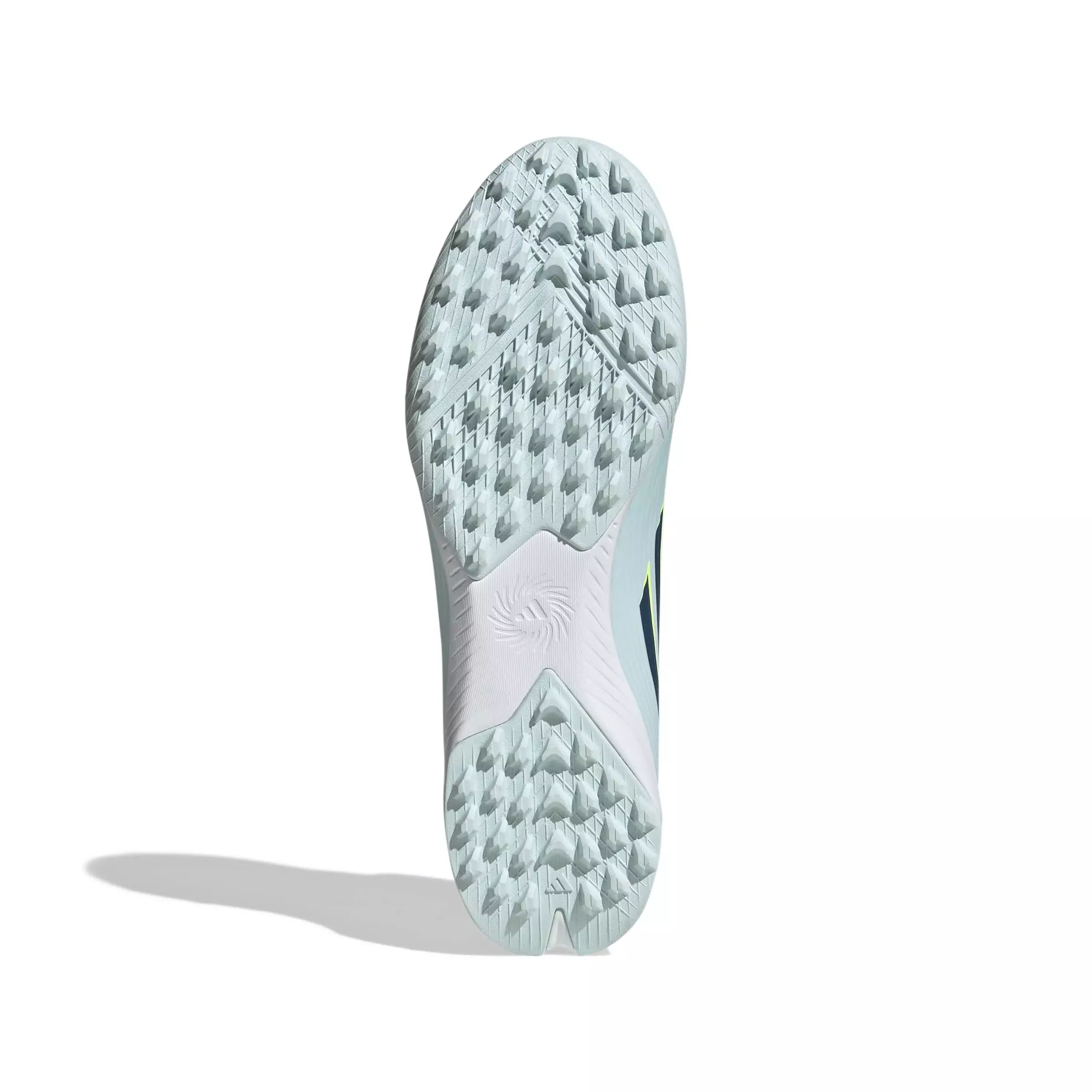 adidas F50 Sparkfusion League MC Turf "Almost Blue/Dusky Petrol/Hi-Res Yellow" Women's Soccer Shoe - BLUE/DUSKY/YELLOW