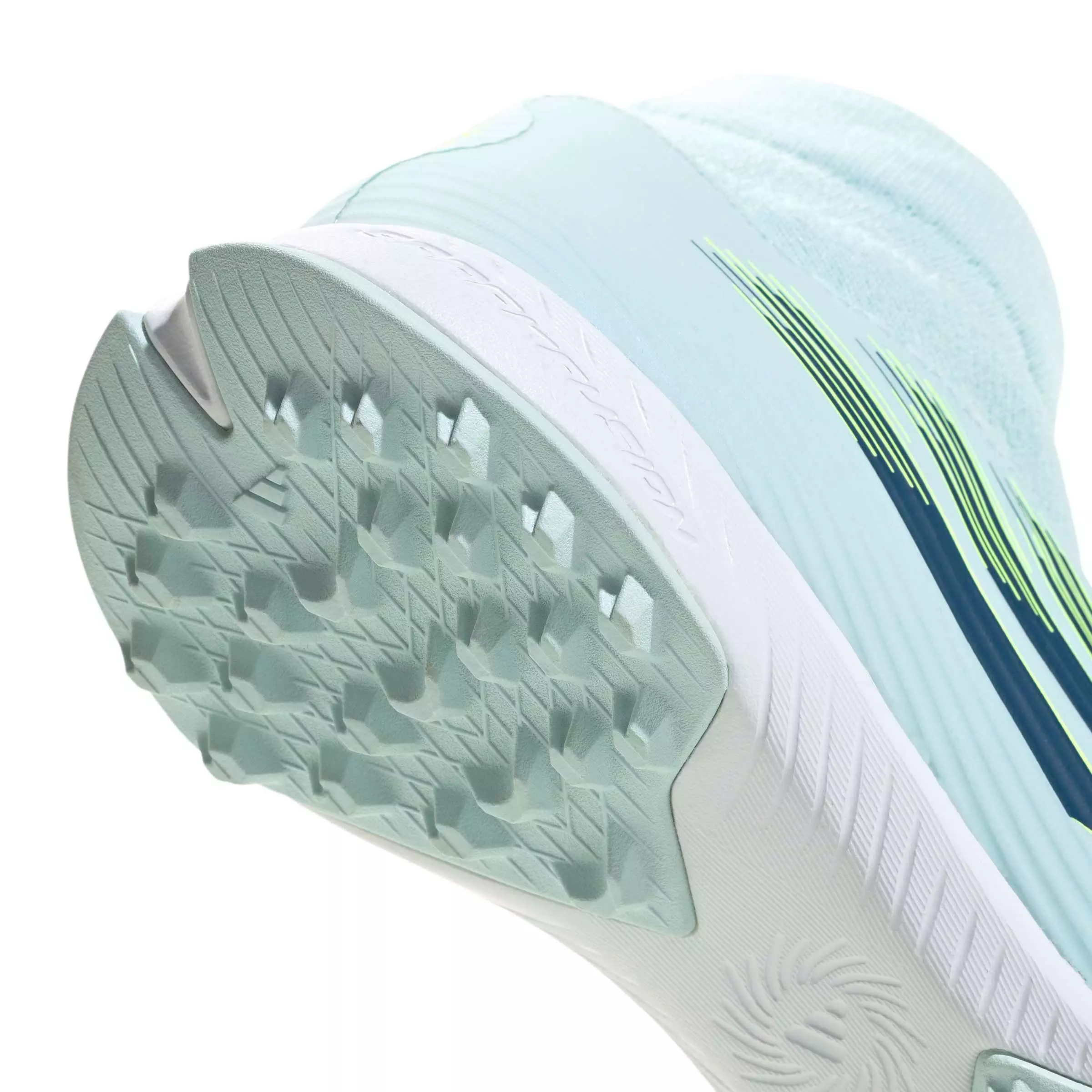 adidas F50 Sparkfusion League MC Turf "Almost Blue/Dusky Petrol/Hi-Res Yellow" Women's Soccer Shoe - BLUE/DUSKY/YELLOW