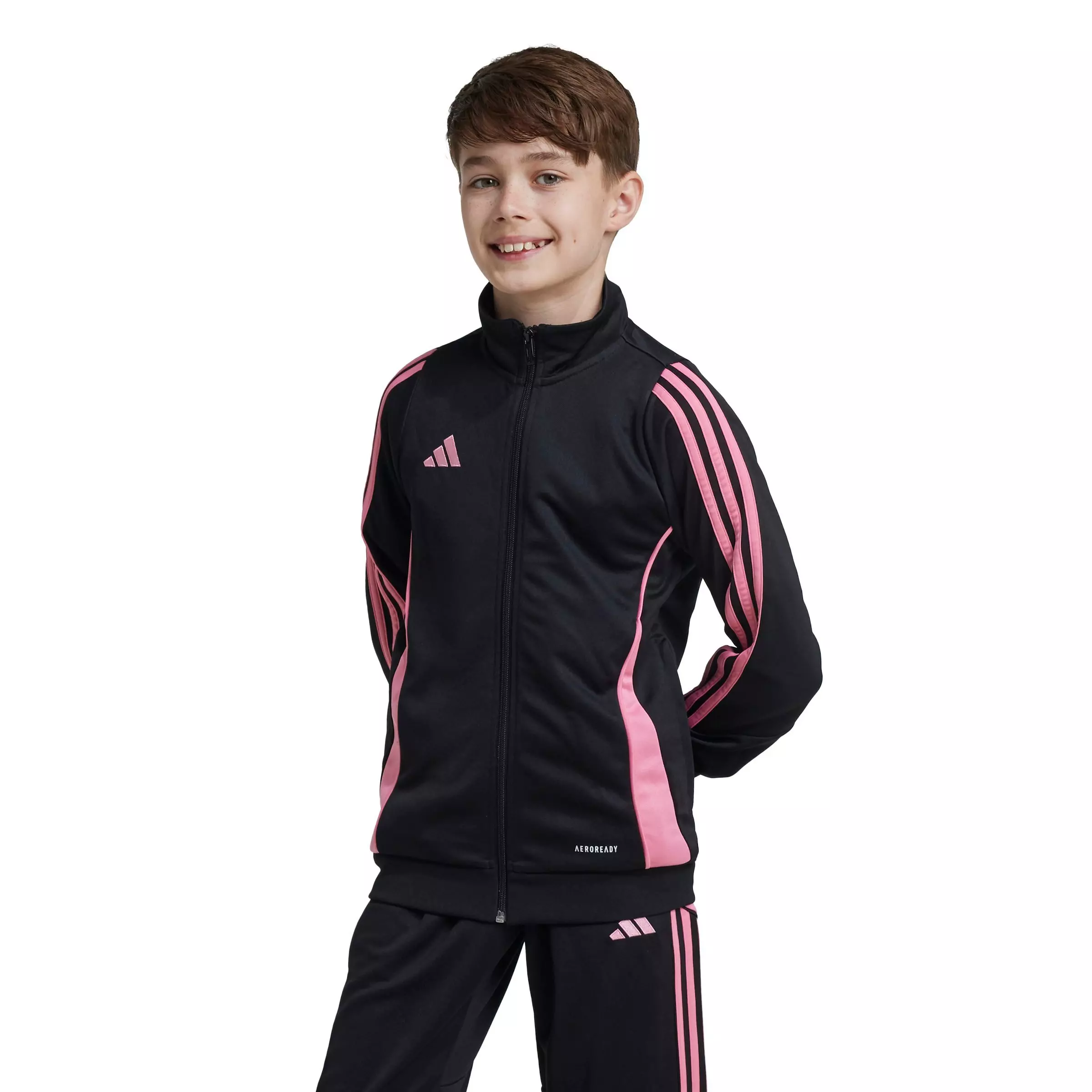 adidas Big Kids' Tiro 24 Soccer Training Jacket -Black/Pink - BLACK/PINK