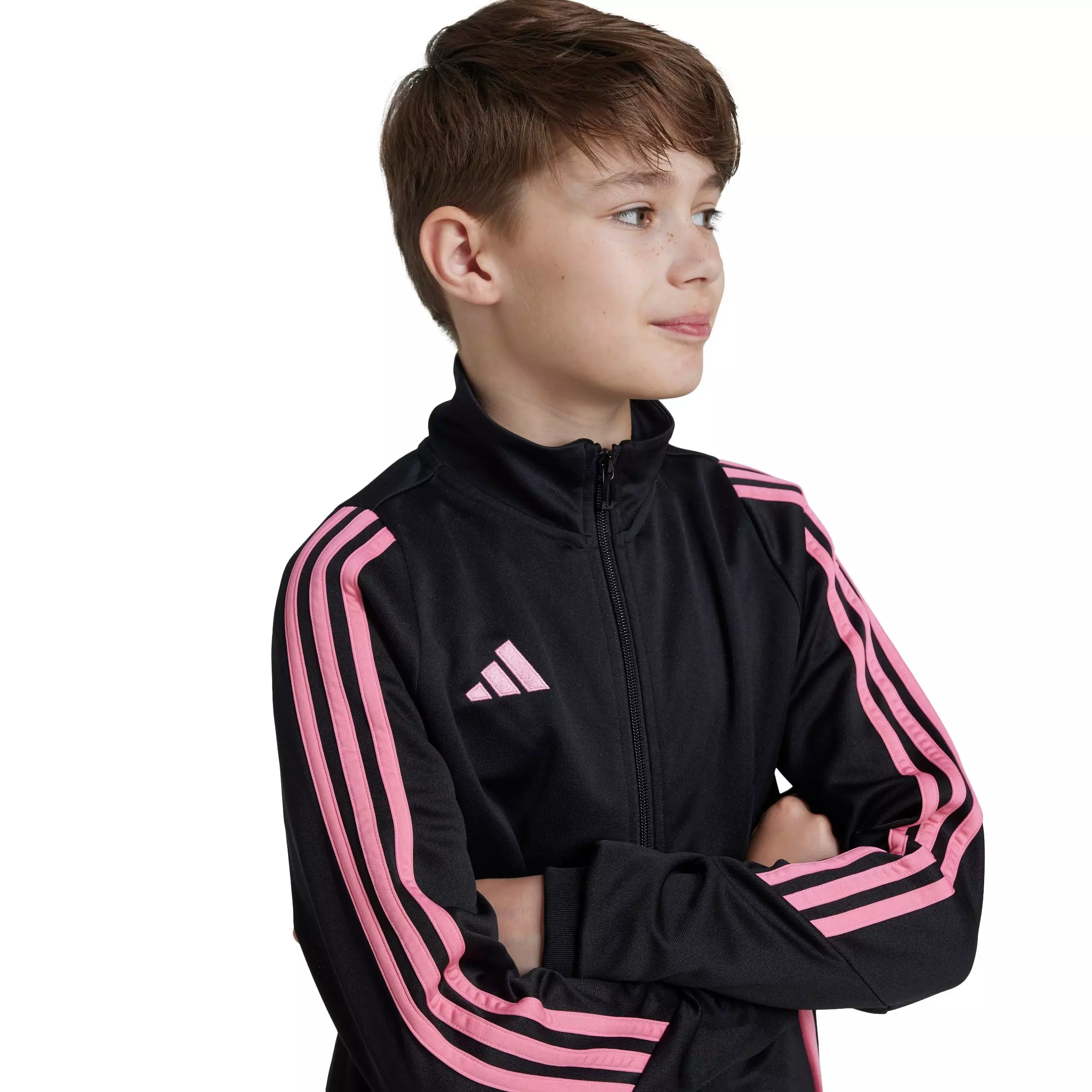adidas Big Kids' Tiro 24 Soccer Training Jacket -Black/Pink - BLACK/PINK
