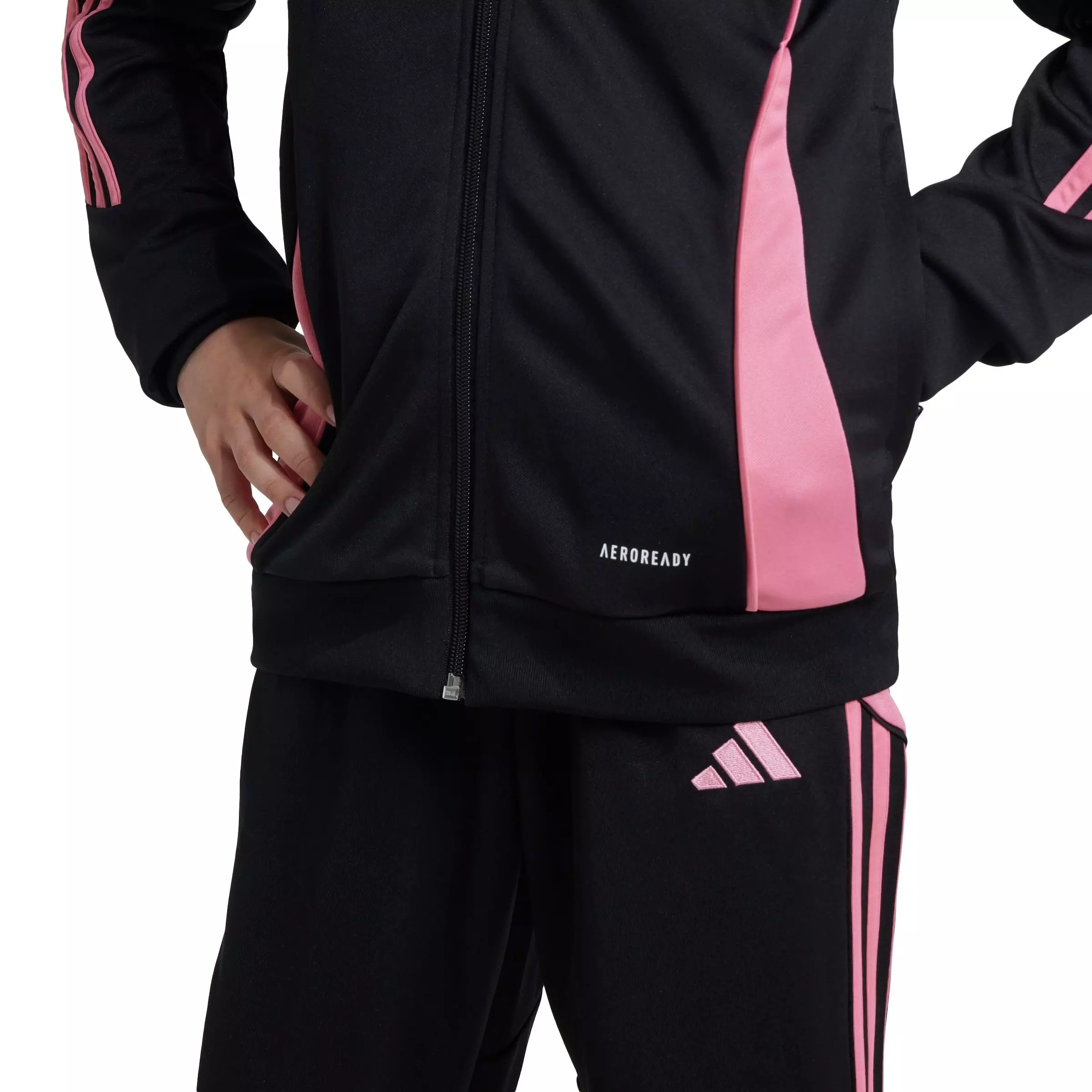 adidas Big Kids' Tiro 24 Soccer Training Jacket -Black/Pink - BLACK/PINK