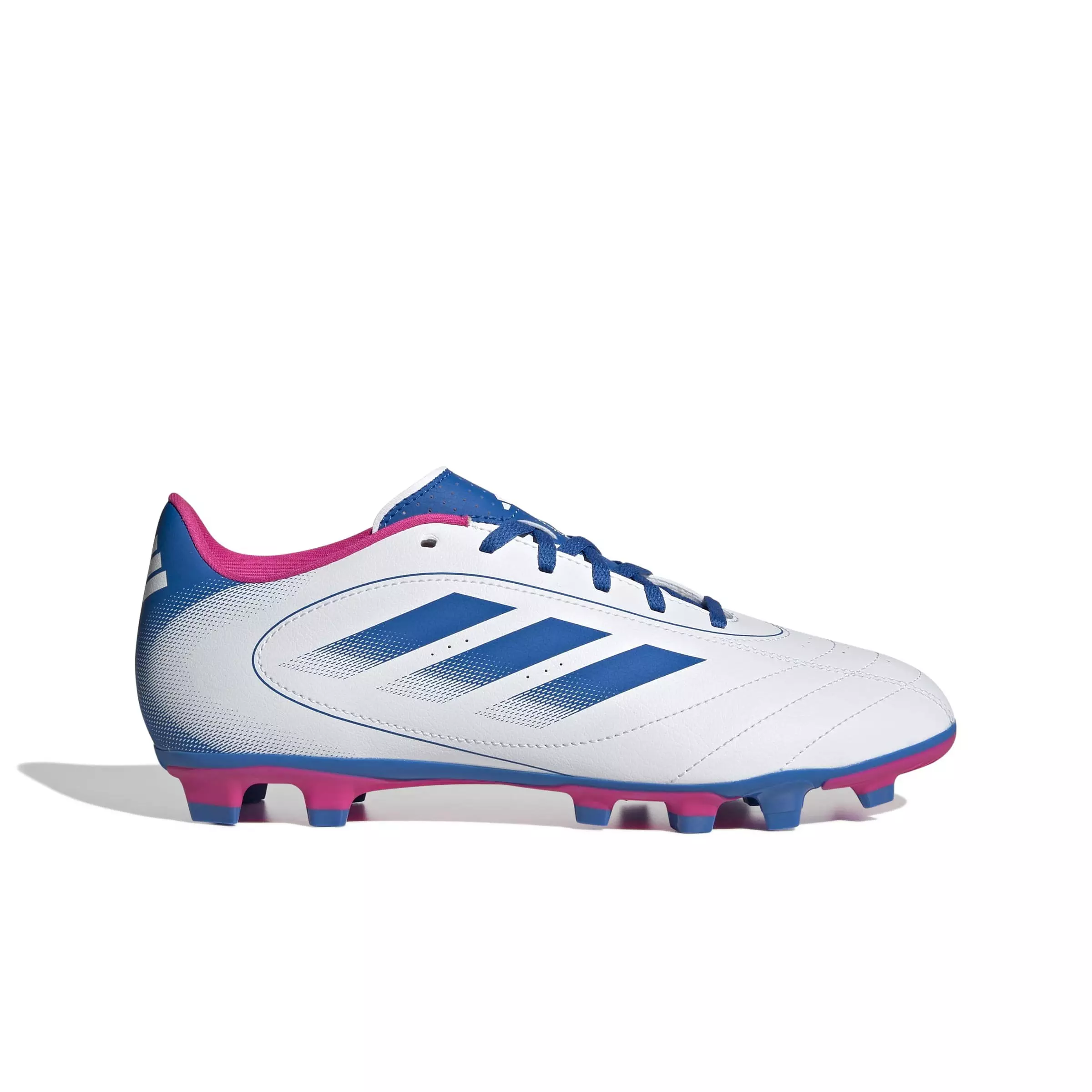 adidas Goletto IX FG "Ftwr White/Bright Royal/Team Shock Pink 2" Men's Soccer Cleat - WHITE/ROYAL/PINK