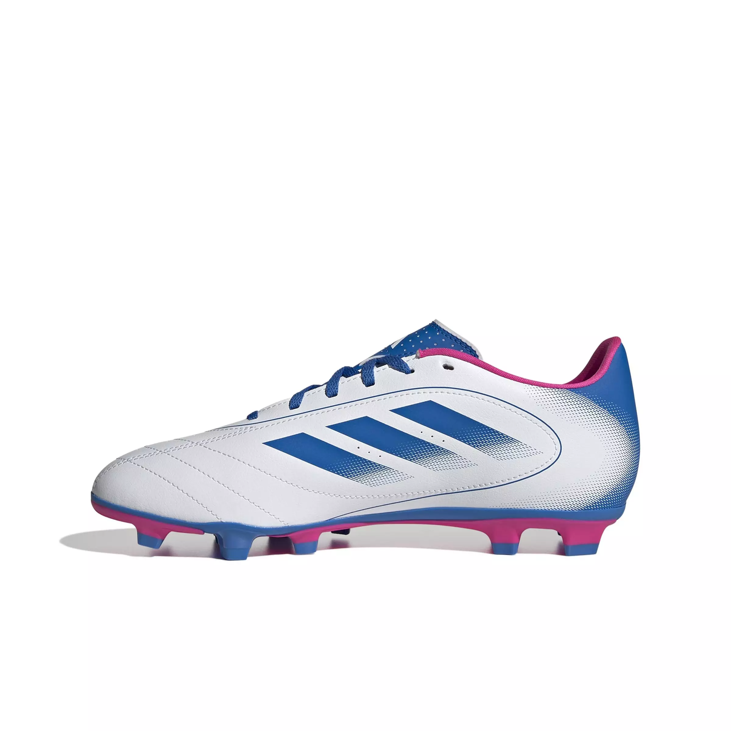 adidas Goletto IX FG "Ftwr White/Bright Royal/Team Shock Pink 2" Men's Soccer Cleat - WHITE/ROYAL/PINK