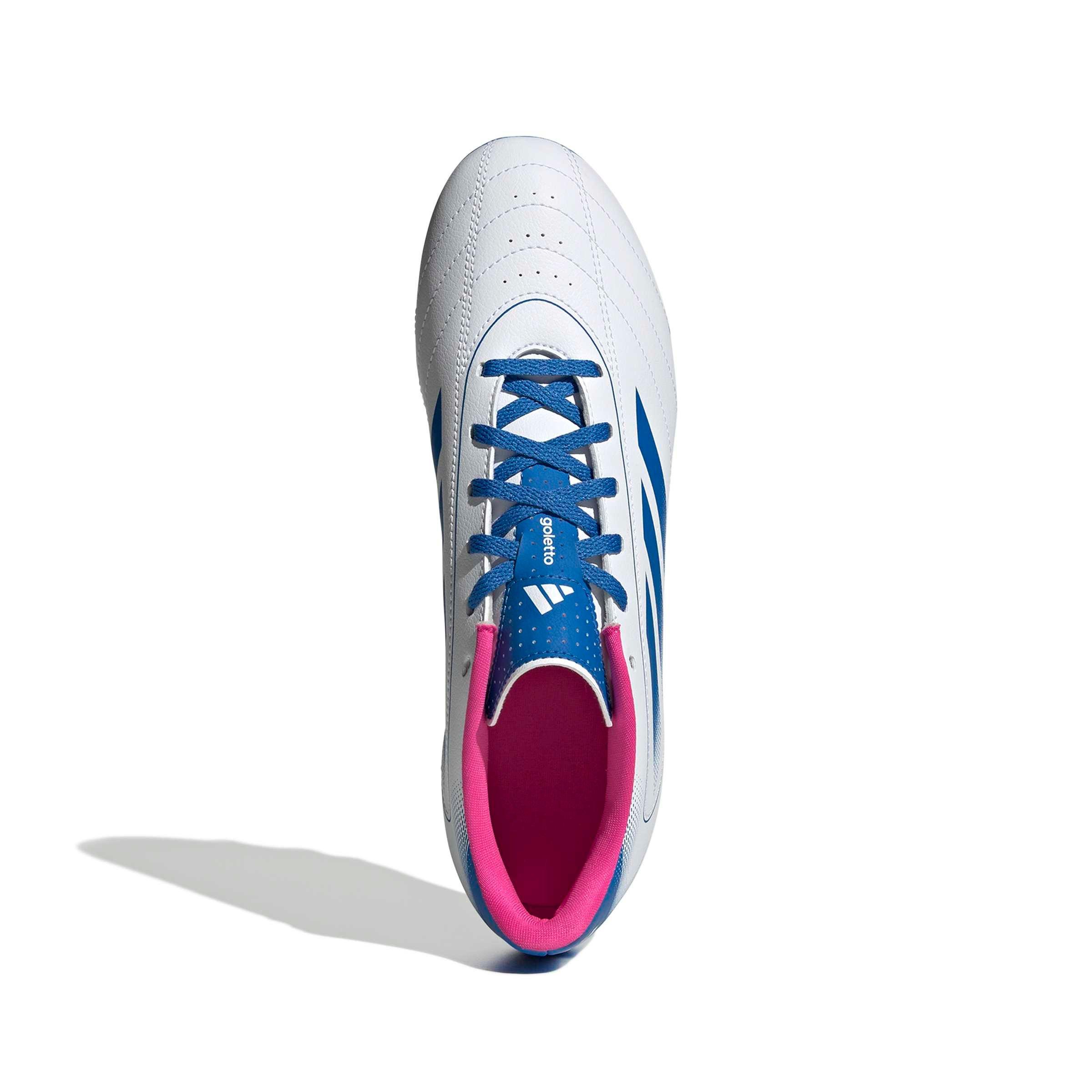 adidas Goletto IX FG "Ftwr White/Bright Royal/Team Shock Pink 2" Men's Soccer Cleat - WHITE/ROYAL/PINK Thumbnail View 5