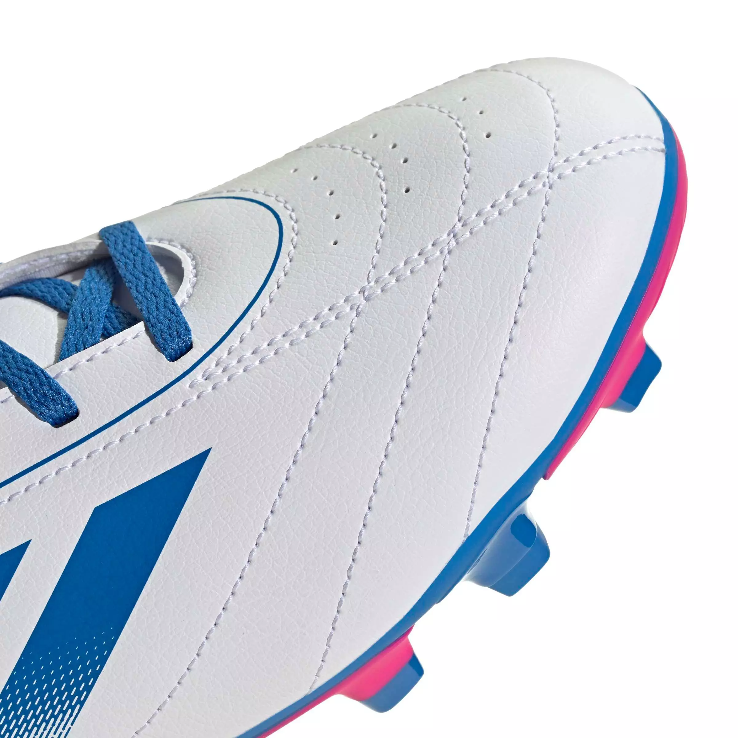 adidas Goletto IX FG "Ftwr White/Bright Royal/Team Shock Pink 2" Men's Soccer Cleat - WHITE/ROYAL/PINK