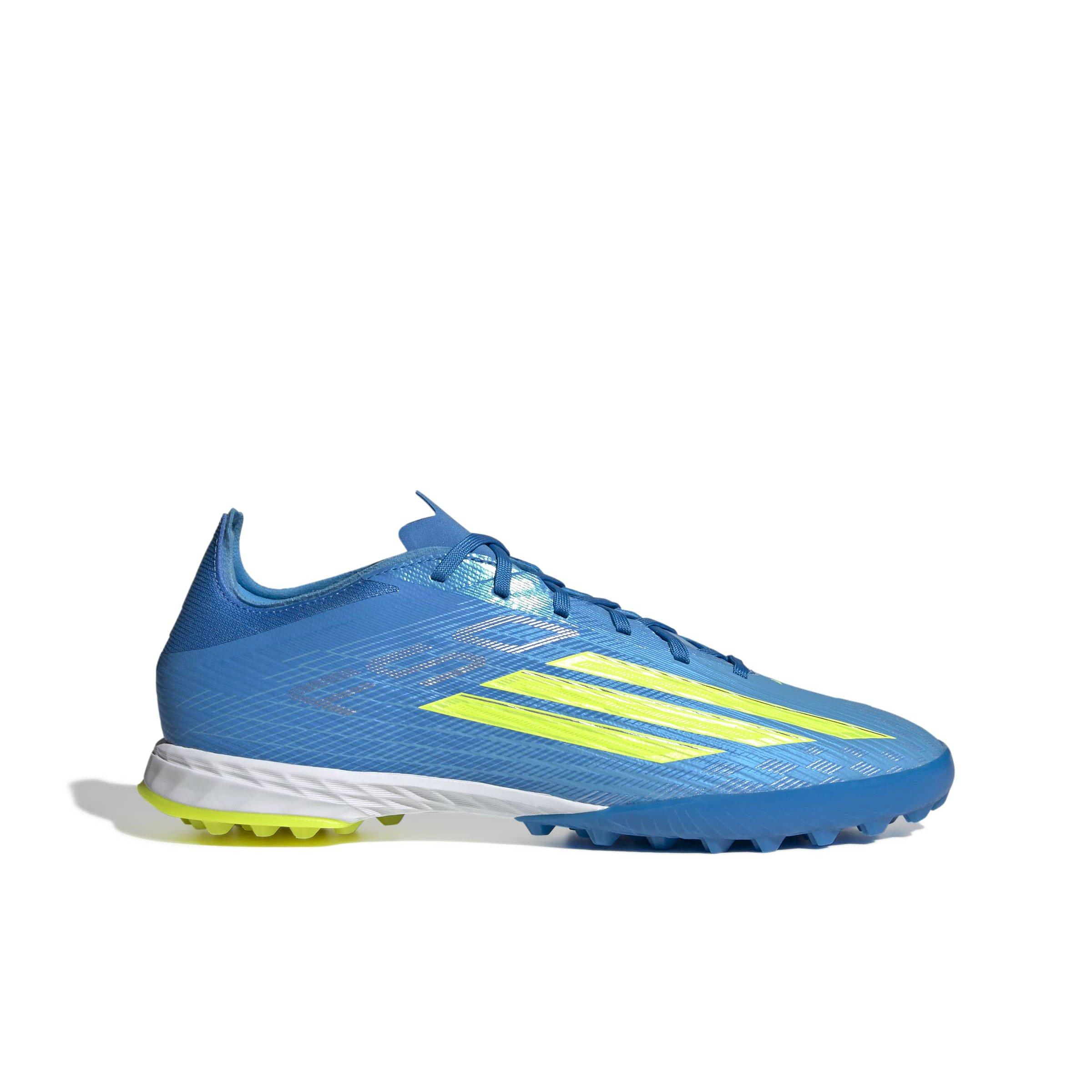 adidas F50 Pro Turf "Lucid Ray Blue/Team Solar Yellow 2/Lucid Aquamarine" Men's Soccer Shoe - BLUE/YELLOW/AQUAMARINE Thumbnail View 1
