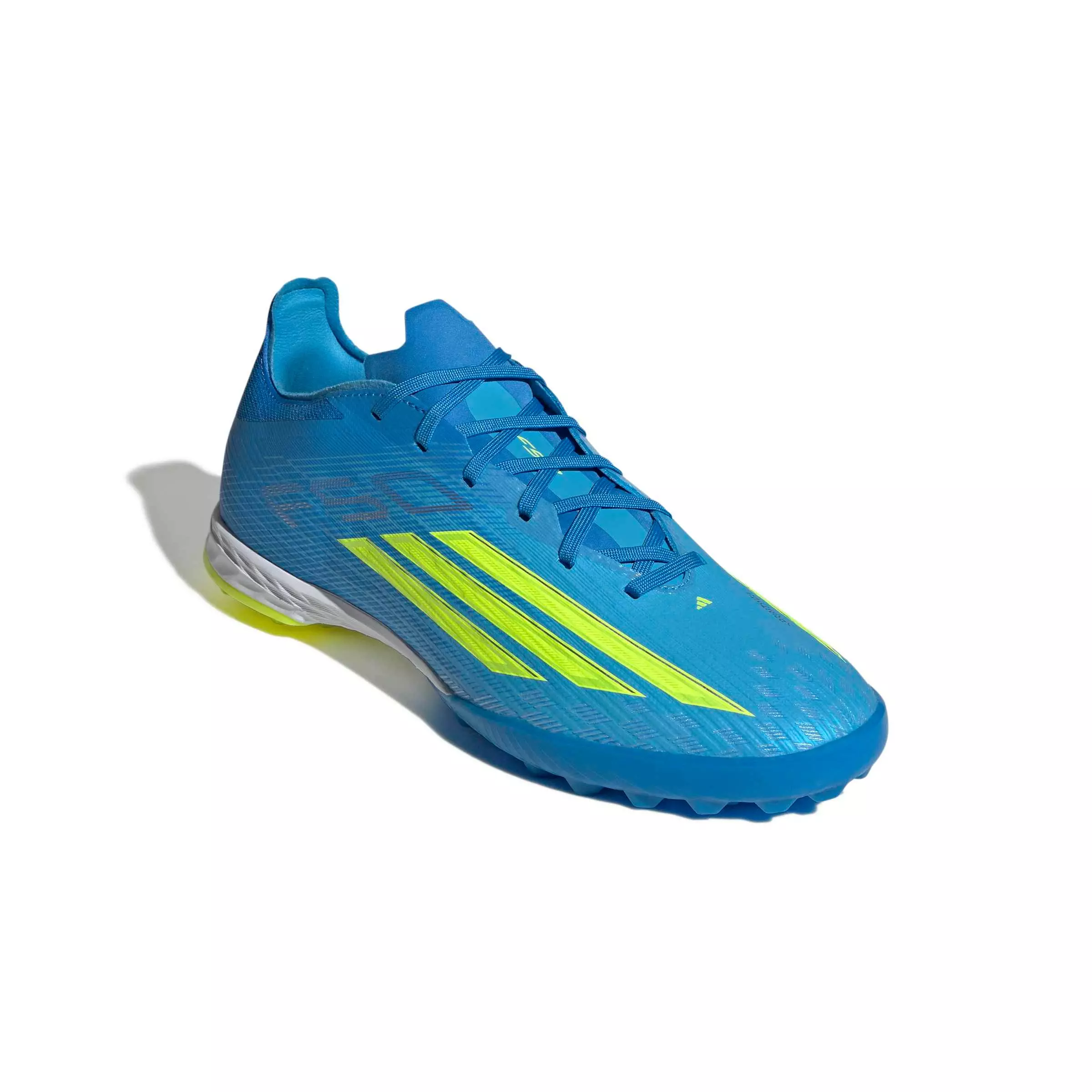 adidas F50 Pro Turf "Lucid Ray Blue/Team Solar Yellow 2/Lucid Aquamarine" Men's Soccer Shoe - BLUE/YELLOW/AQUAMARINE