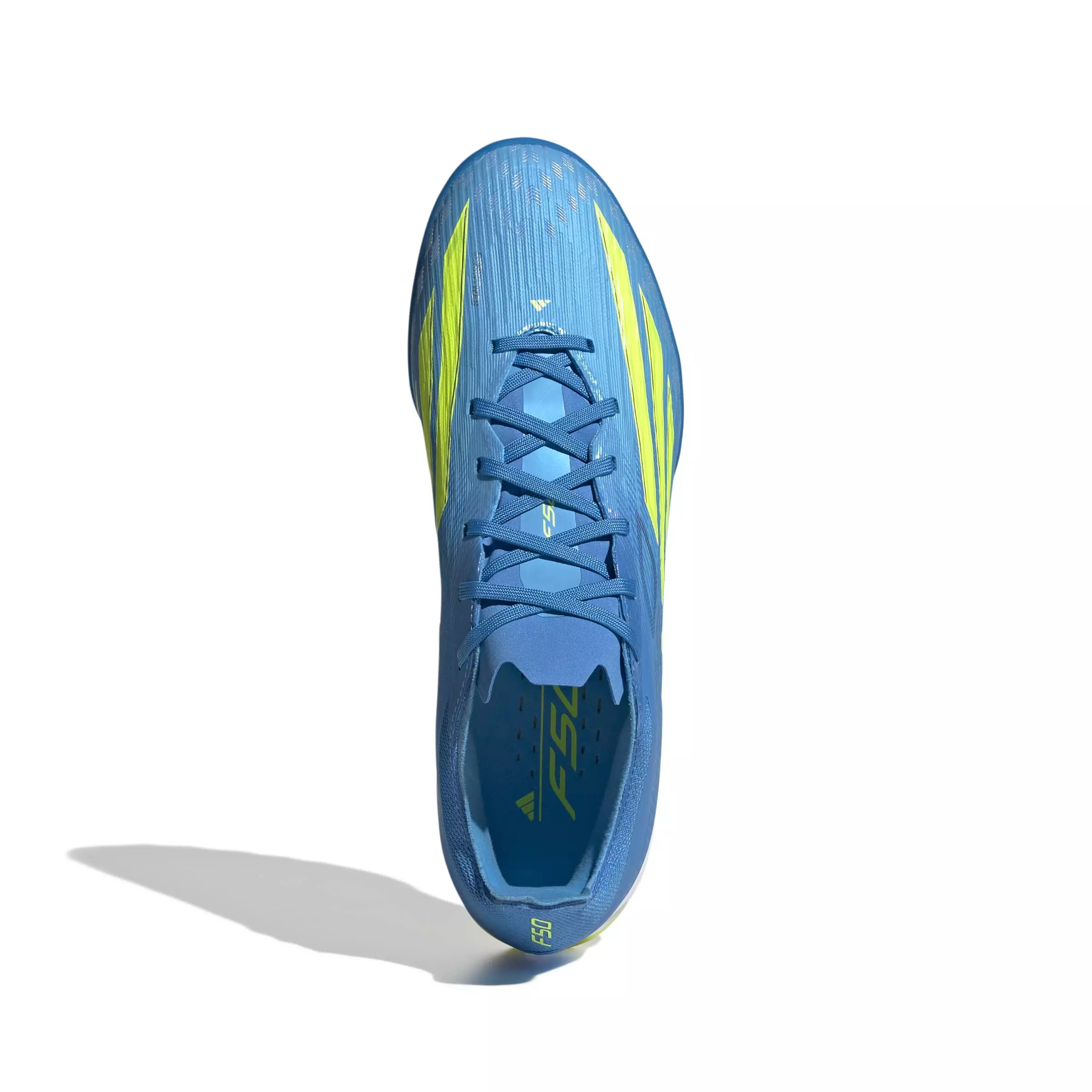 adidas F50 Pro Turf "Lucid Ray Blue/Team Solar Yellow 2/Lucid Aquamarine" Men's Soccer Shoe - BLUE/YELLOW/AQUAMARINE