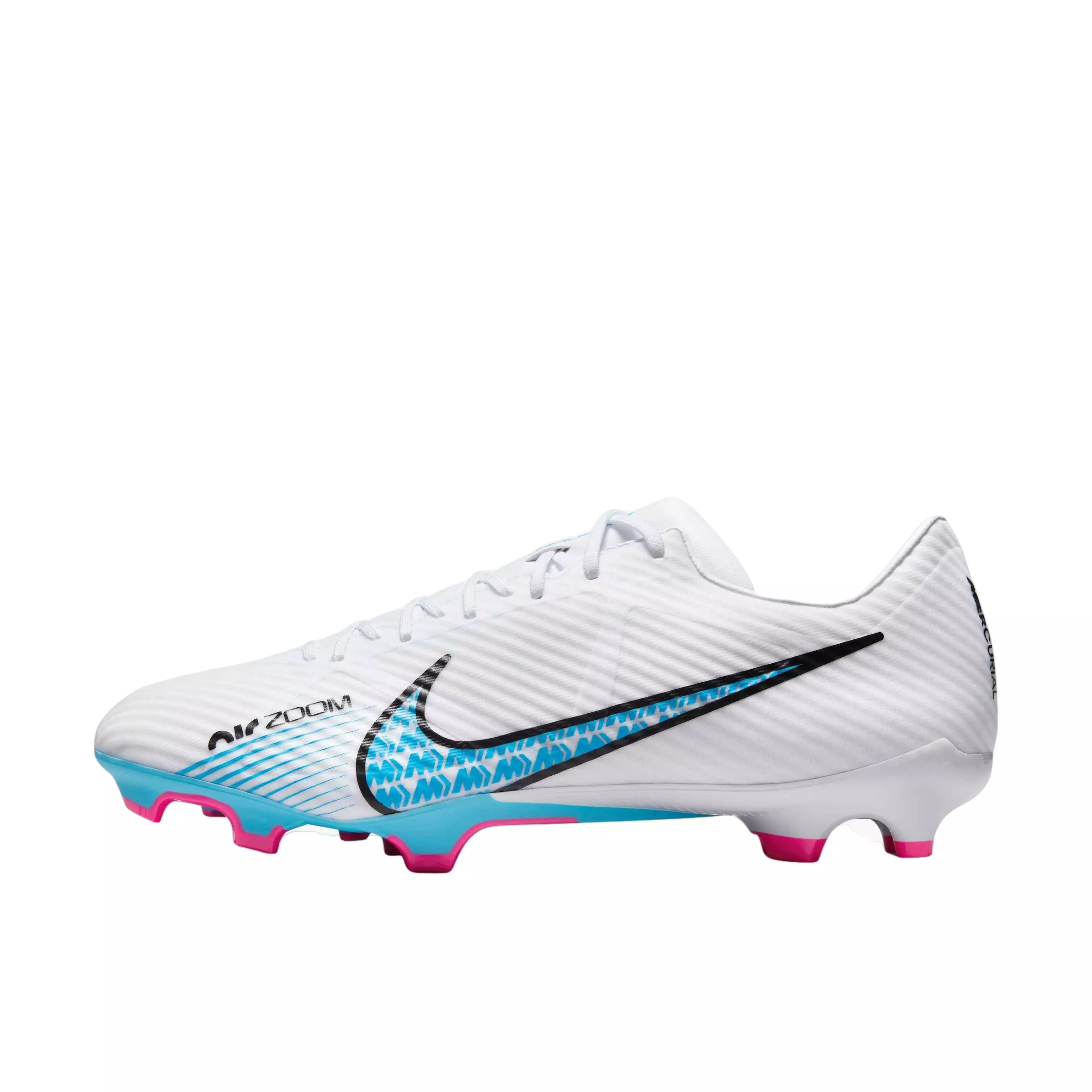 Nike Zoom Mercurial Vapor 15 Academy MG "White/Baltic Blue/Hot Punch/Coconut Milk" Men's Soccer Cleat - WHITE/BLUE/PUNCH/MILK