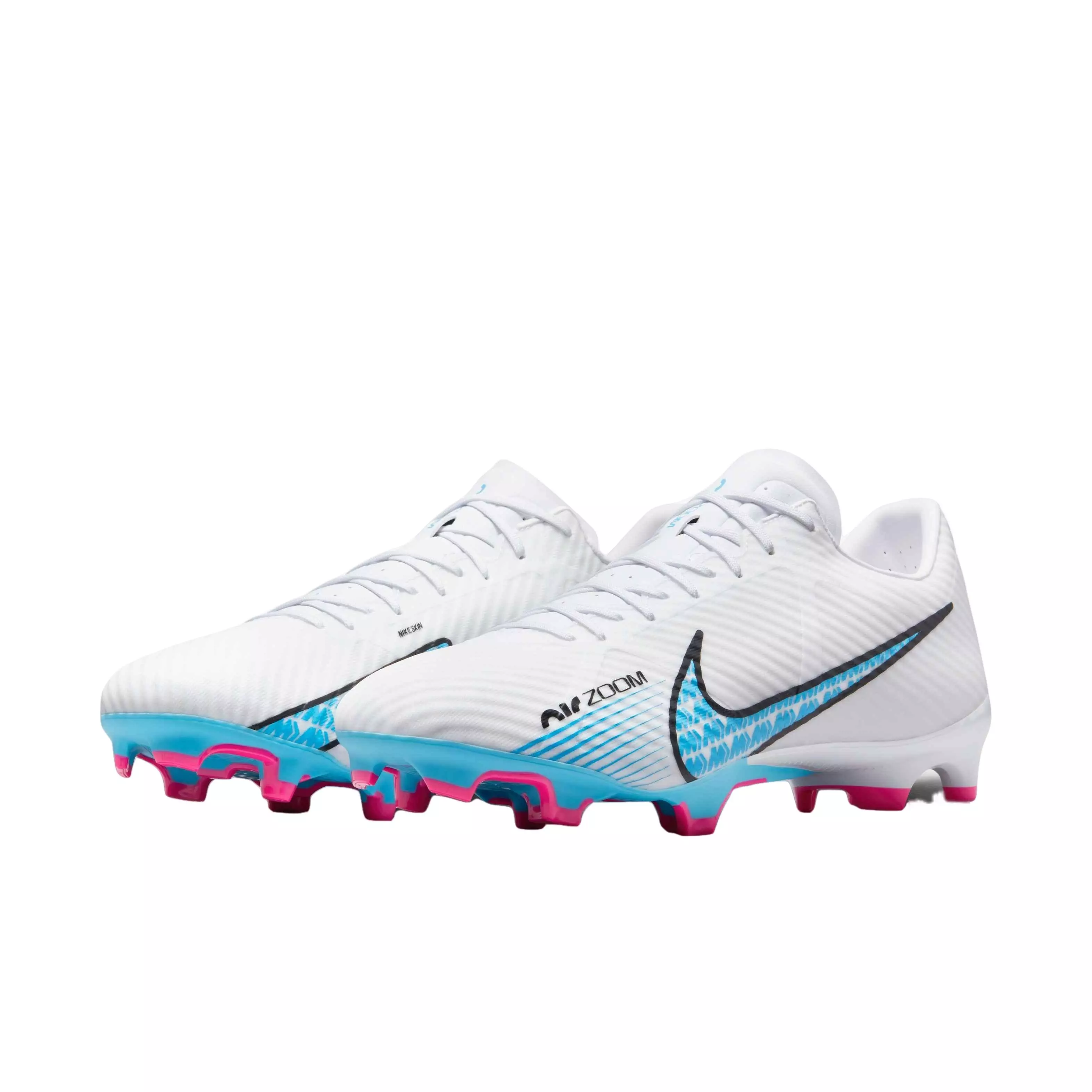 Nike Zoom Mercurial Vapor 15 Academy MG "White/Baltic Blue/Hot Punch/Coconut Milk" Men's Soccer Cleat - WHITE/BLUE/PUNCH/MILK