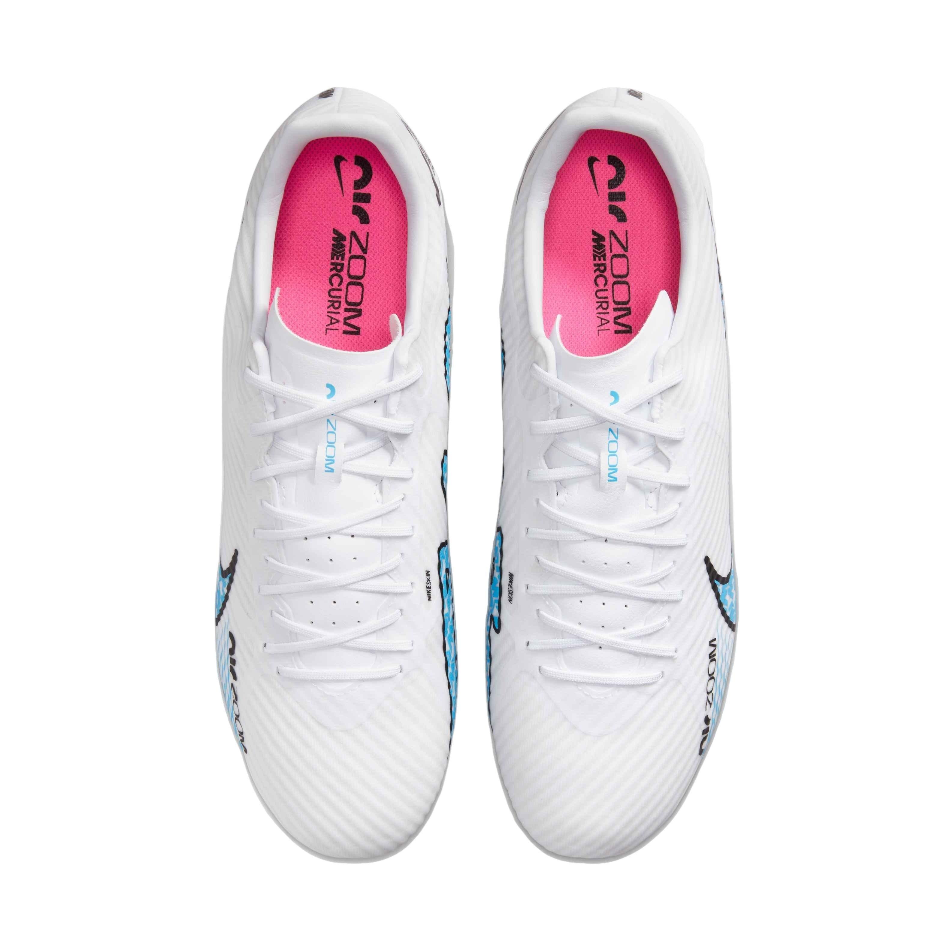 Nike Zoom Mercurial Vapor 15 Academy MG "White/Baltic Blue/Hot Punch/Coconut Milk" Men's Soccer Cleat - WHITE/BLUE/PUNCH/MILK Thumbnail View 4