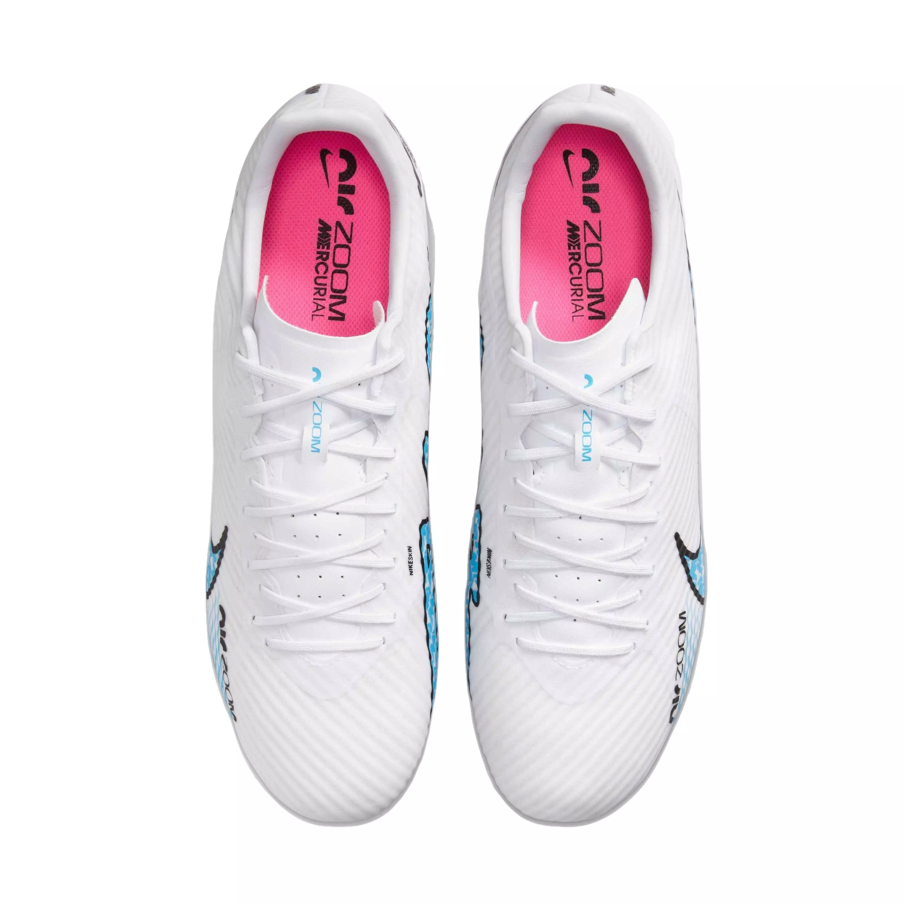 Nike Zoom Mercurial Vapor 15 Academy MG "White/Baltic Blue/Hot Punch/Coconut Milk" Men's Soccer Cleat - WHITE/BLUE/PUNCH/MILK