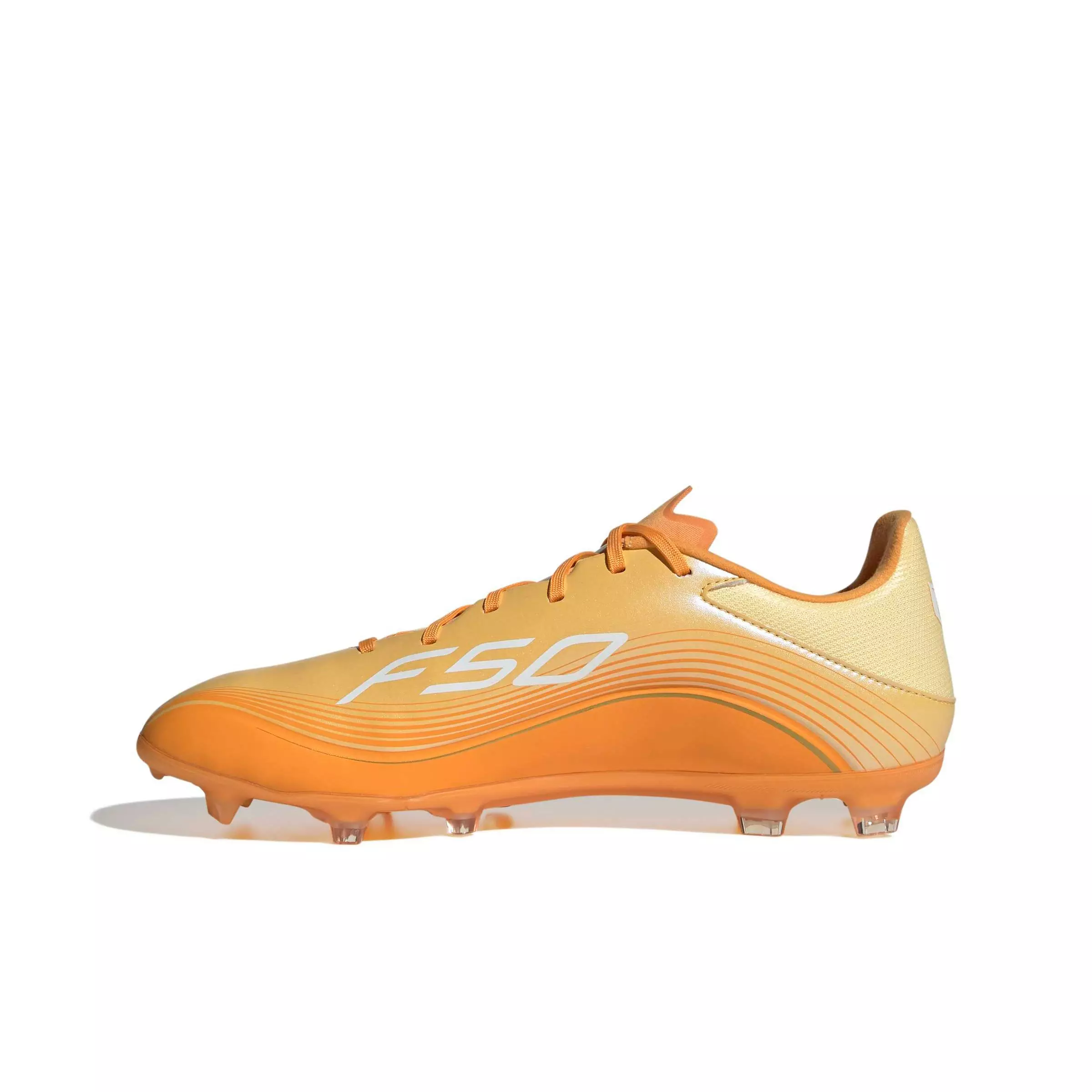 adidas F50 Messi League FG "Ice Tangerine/Gold Metallic/Pure Tangerine" Men's Soccer Cleat - TANGERINE/GOLD/TANGERINE