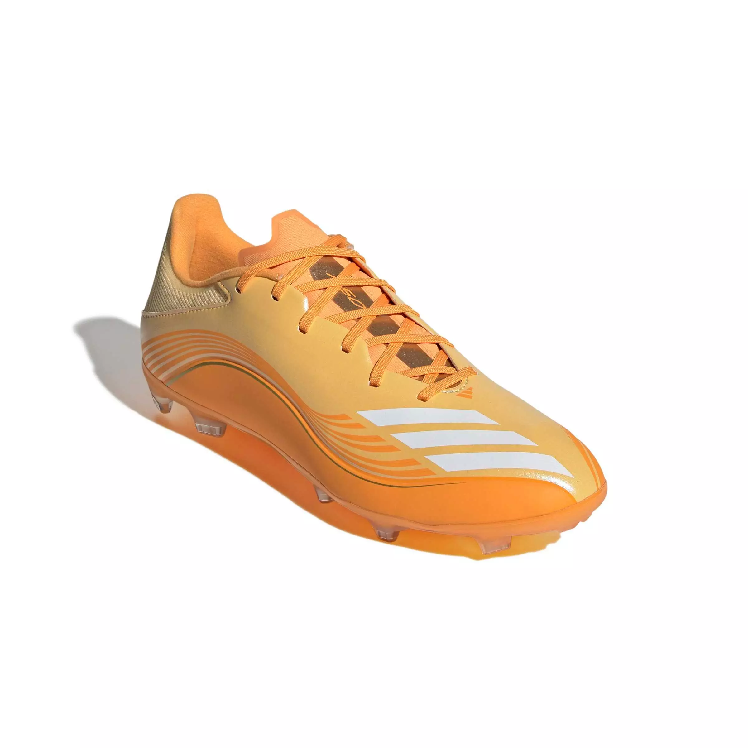 adidas F50 Messi League FG "Ice Tangerine/Gold Metallic/Pure Tangerine" Men's Soccer Cleat - TANGERINE/GOLD/TANGERINE