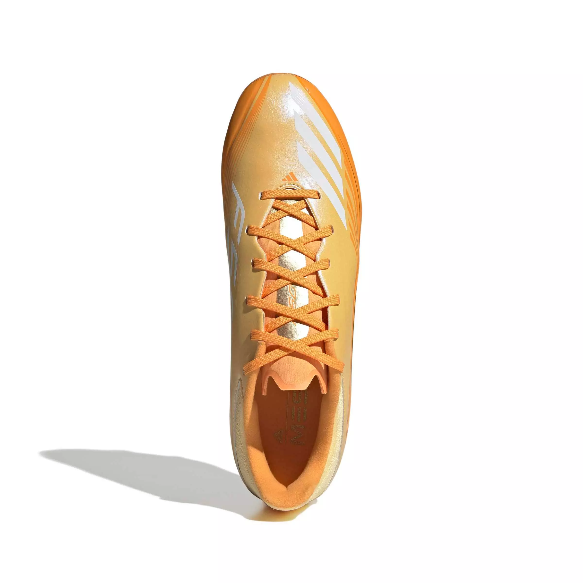 adidas F50 Messi League FG "Ice Tangerine/Gold Metallic/Pure Tangerine" Men's Soccer Cleat - TANGERINE/GOLD/TANGERINE