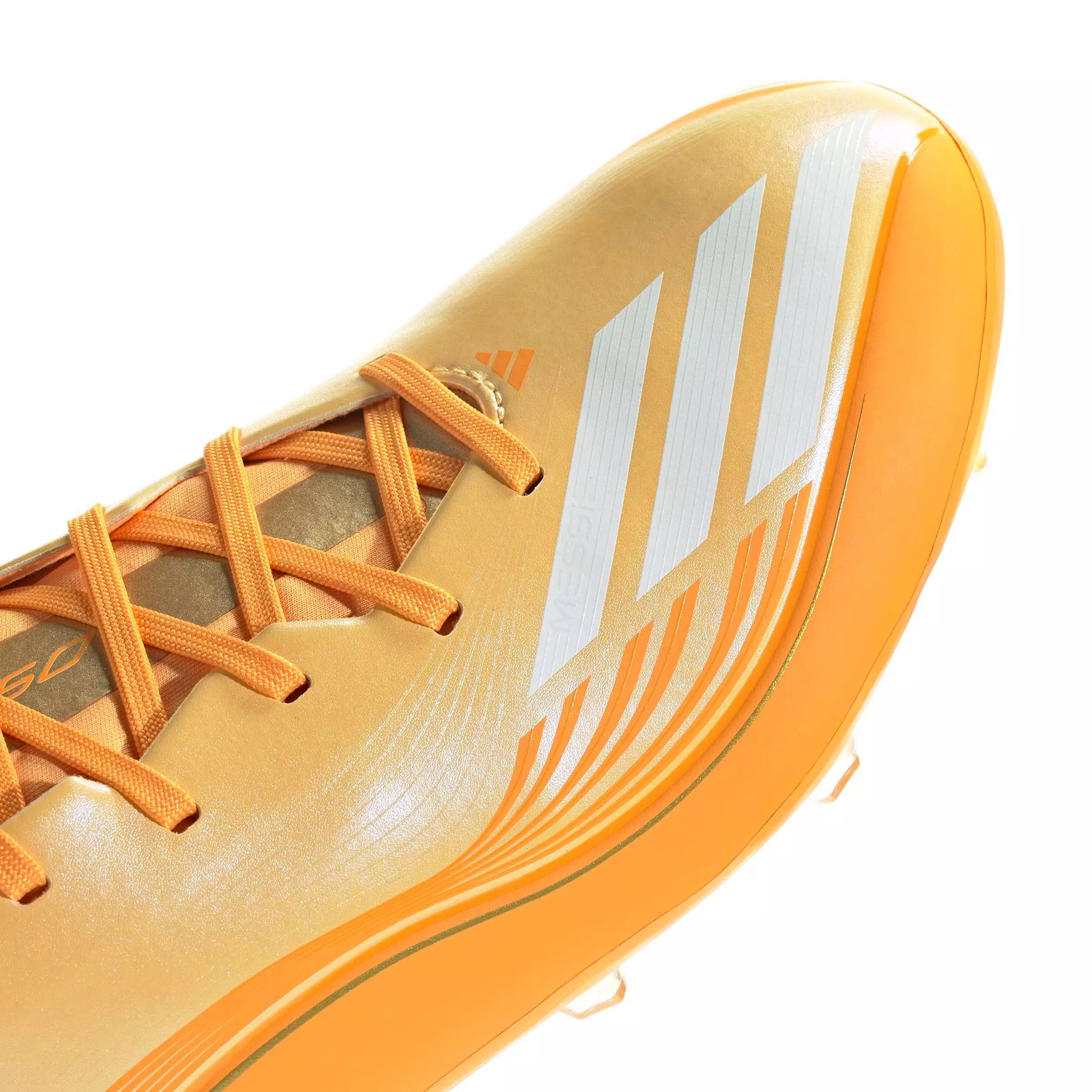 adidas F50 Messi League FG "Ice Tangerine/Gold Metallic/Pure Tangerine" Men's Soccer Cleat - TANGERINE/GOLD/TANGERINE