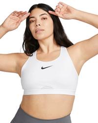 Nike Women's Dri-FIT Swoosh High-Support Non-Padded Adjustable Sports Bra- White - Hibbett