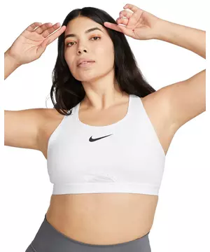 hensynsløs undskyld komplikationer Nike Women's Dri-FIT Swoosh High-Support Non-Padded Adjustable Sports Bra -White