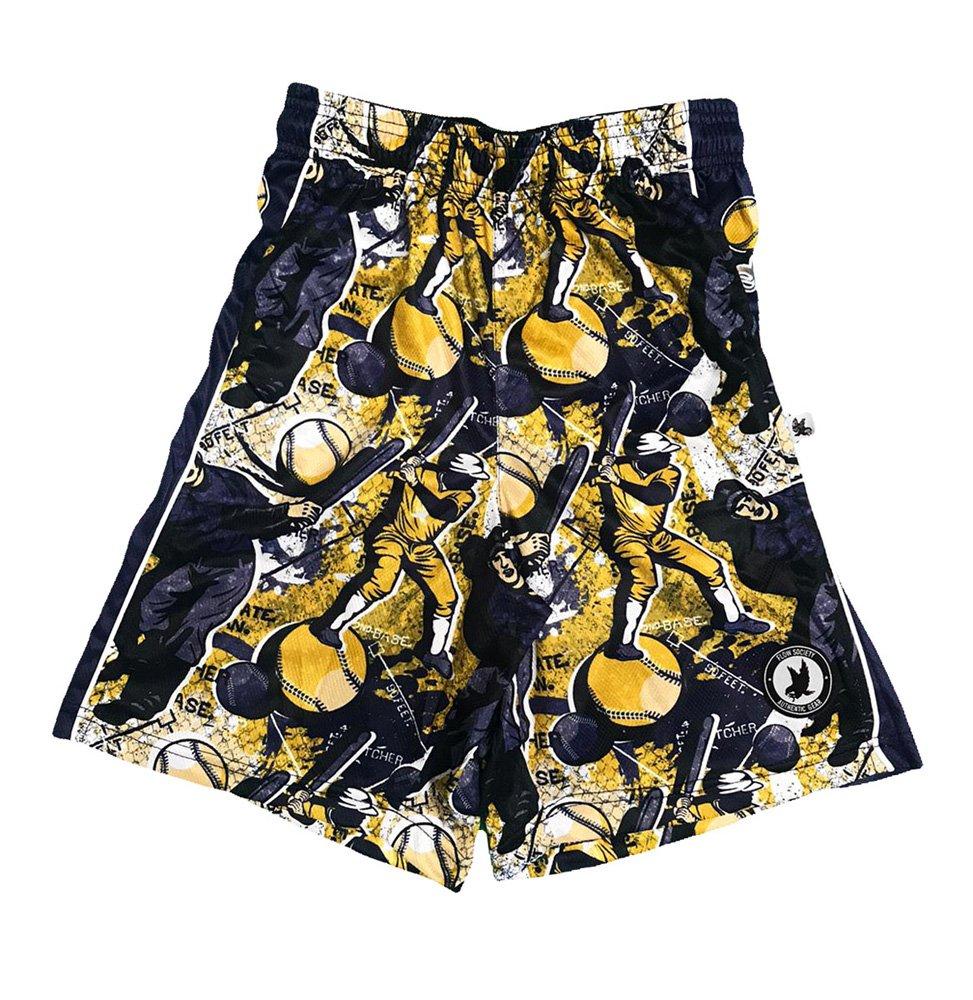 Flow Society Swing Batter Flow​ Big Boys' Blue/Yellow Attack Shorts