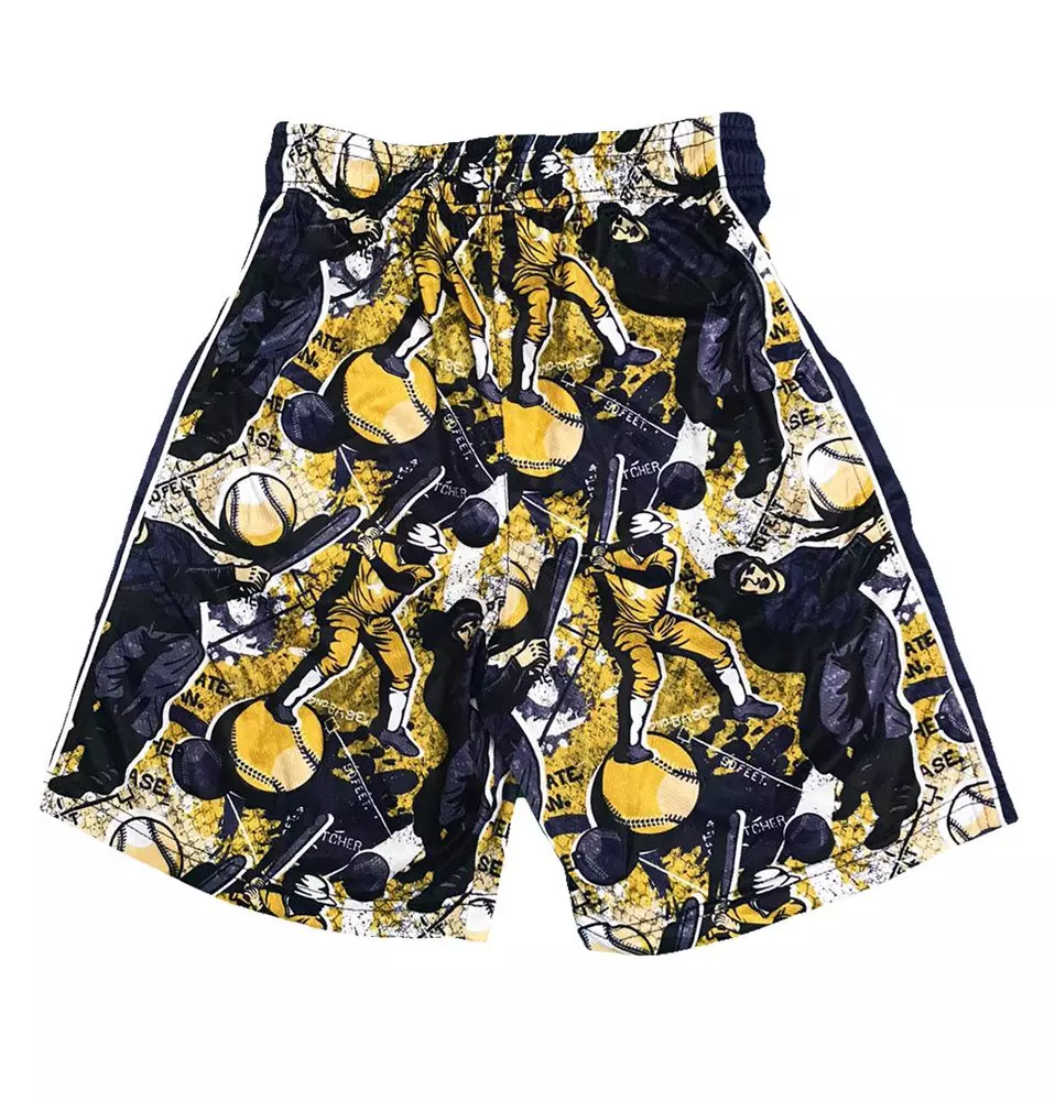Flow Society Big Boys' Swing Batter Flow Attack Shorts -Blue/Yellow - BLUE/YELLOW