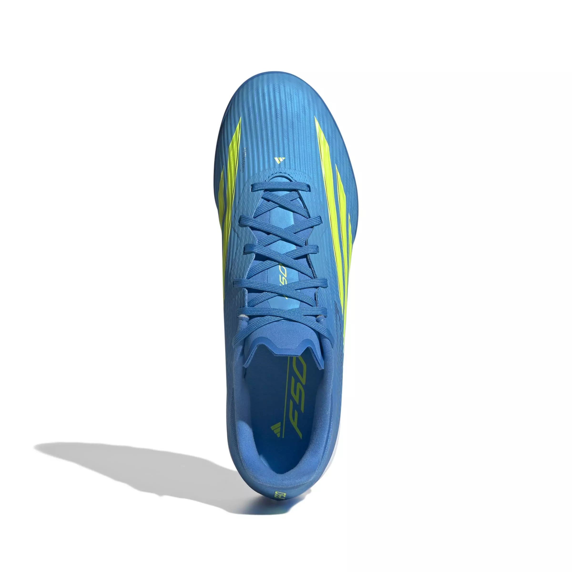 adidas F50 League Turf "Lucid Ray Blue/Team Solar Yellow 2/Lucid Aquamarine" Men's Soccer Shoe - BLUE/YELLOW/AQUAMARINE