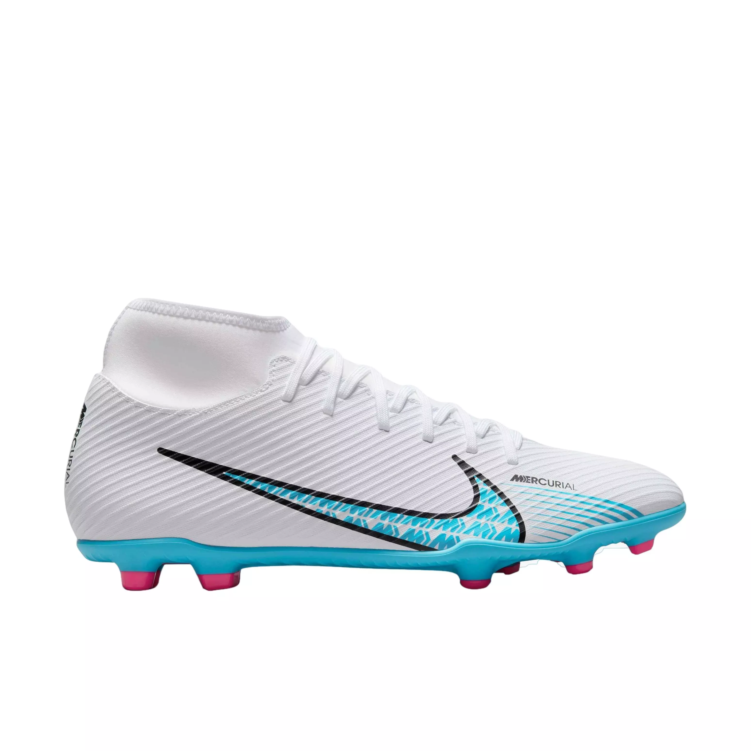 Protège tibia Nike Mercurial Flylite Superlock White-Baltic Blue-Hot Punch  - Fútbol Emotion