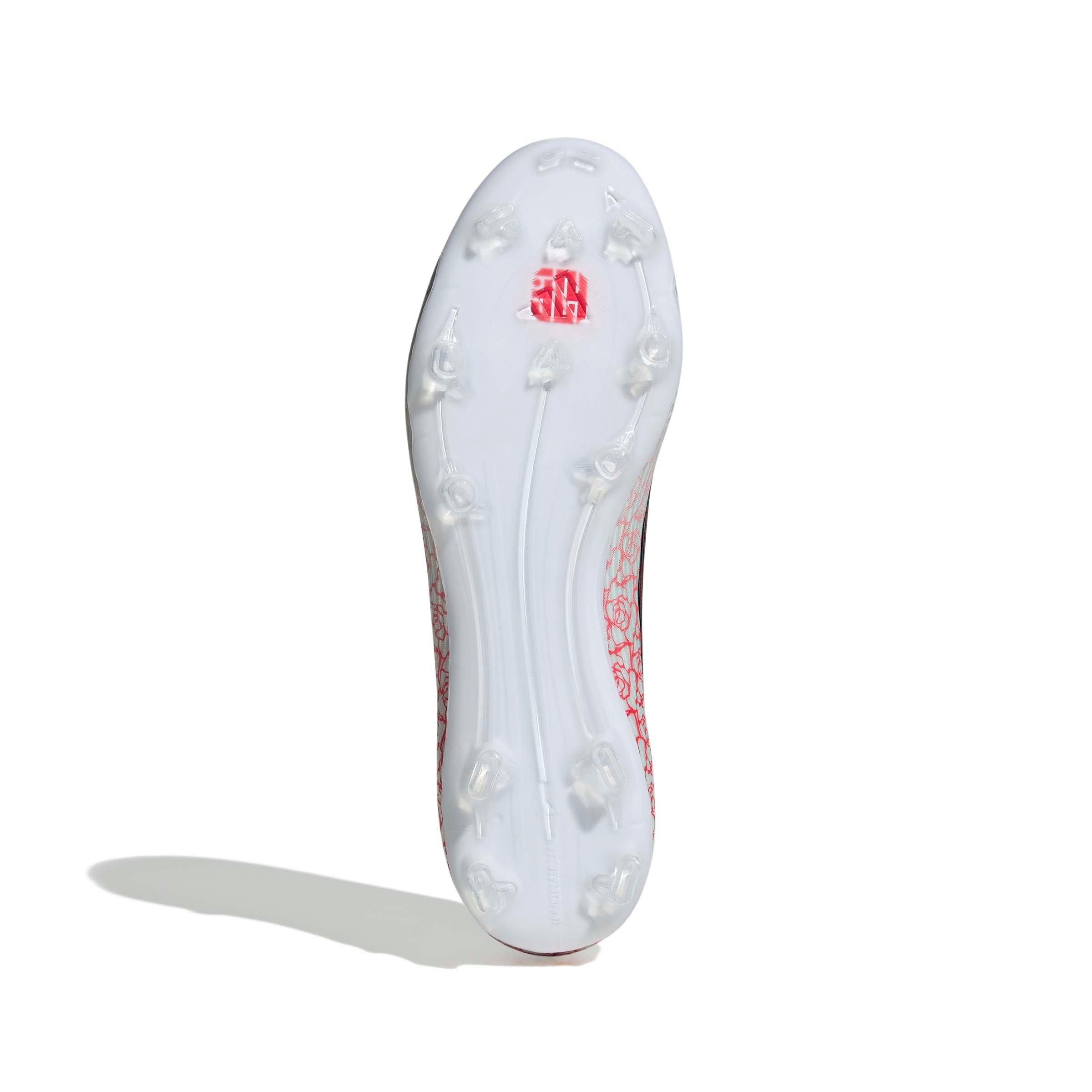 adidas F50 League Laceless FG "Ftwr White/Core Black/Lucid Red" Men's Soccer Cleat - WHITE/BLACK/RED Thumbnail View 6