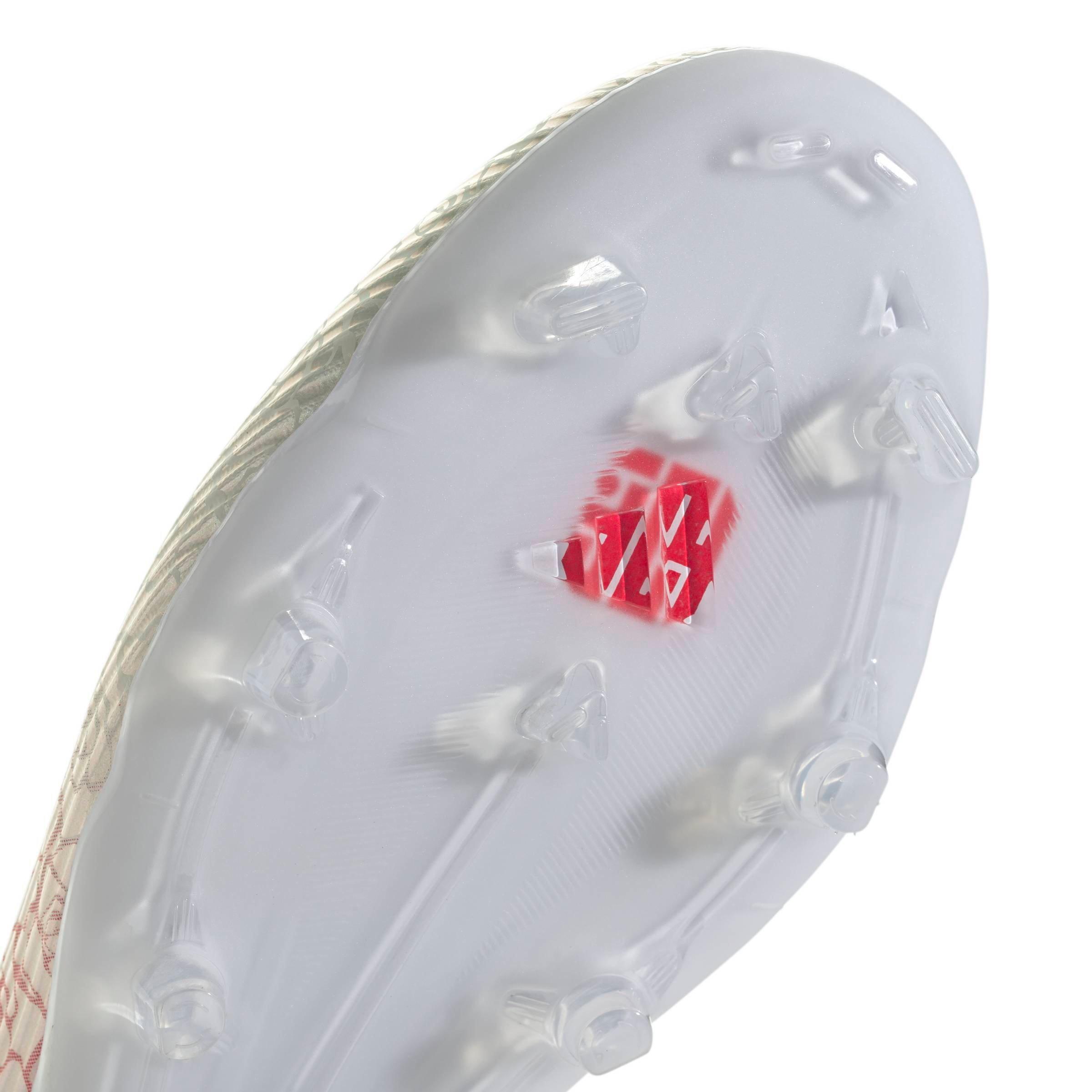 adidas F50 League Laceless FG "Ftwr White/Core Black/Lucid Red" Men's Soccer Cleat - WHITE/BLACK/RED Thumbnail View 8