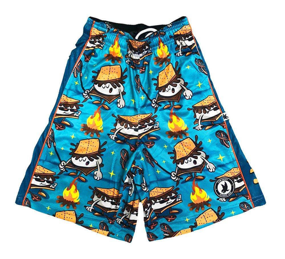 Flow Society Big Boys' S'mores Society Attack Shorts - Blue - BLUE Thumbnail View 1