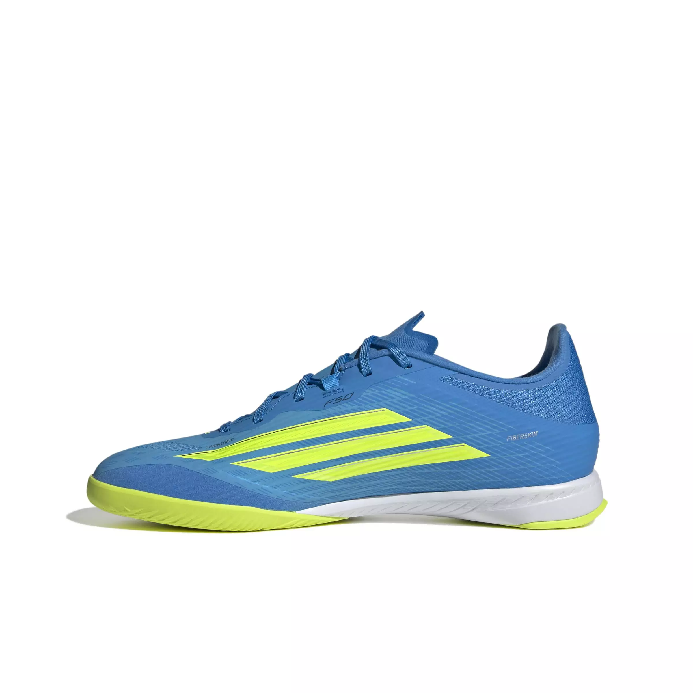 adidas F50 League Indoor "Lucid Ray Blue/Team Solar Yellow 2/Lucid Aquamarine" Men's Soccer Shoe - BLUE/YELLOW/AQUAMARINE