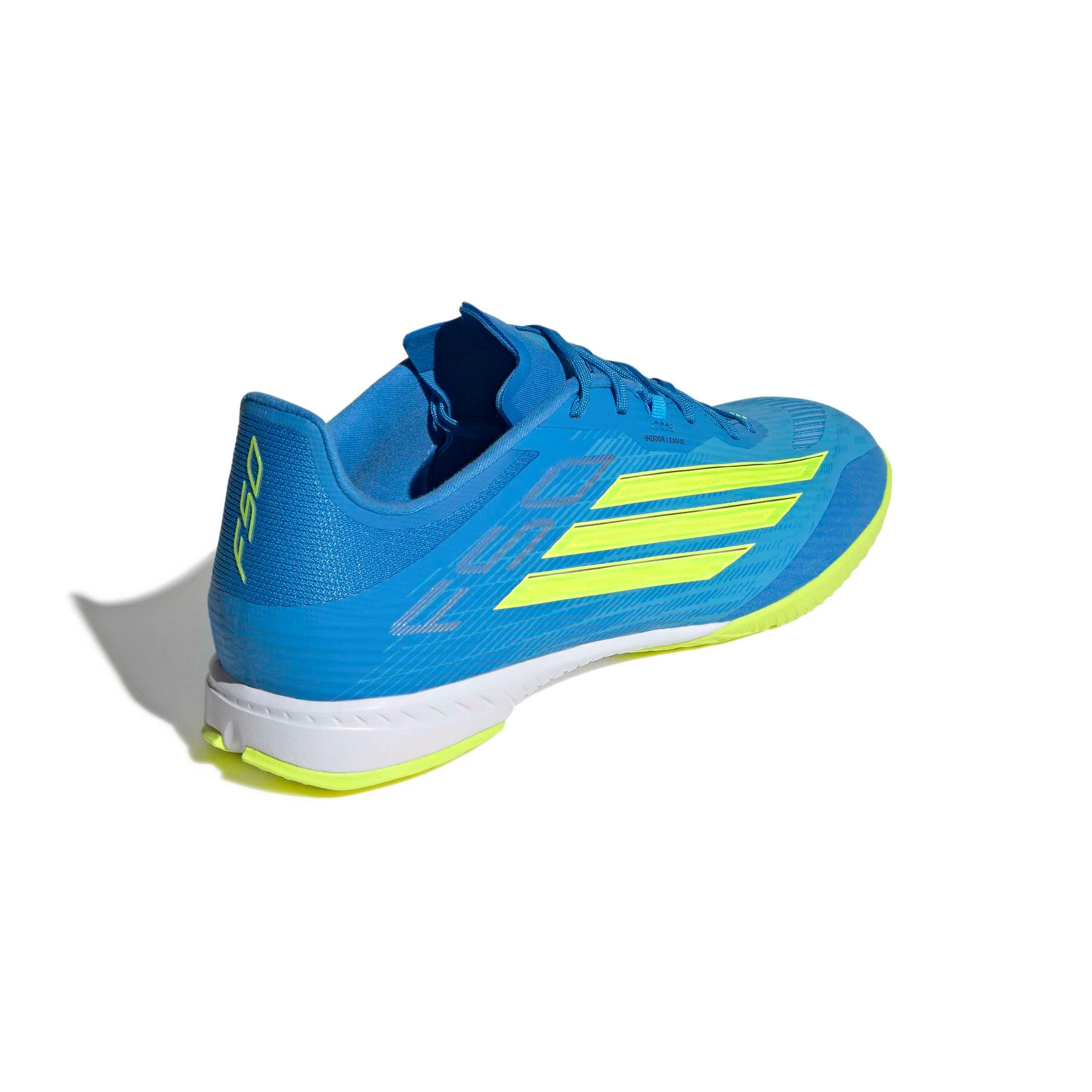 adidas F50 League Indoor "Lucid Ray Blue/Team Solar Yellow 2/Lucid Aquamarine" Men's Soccer Shoe - BLUE/YELLOW/AQUAMARINE Thumbnail View 4