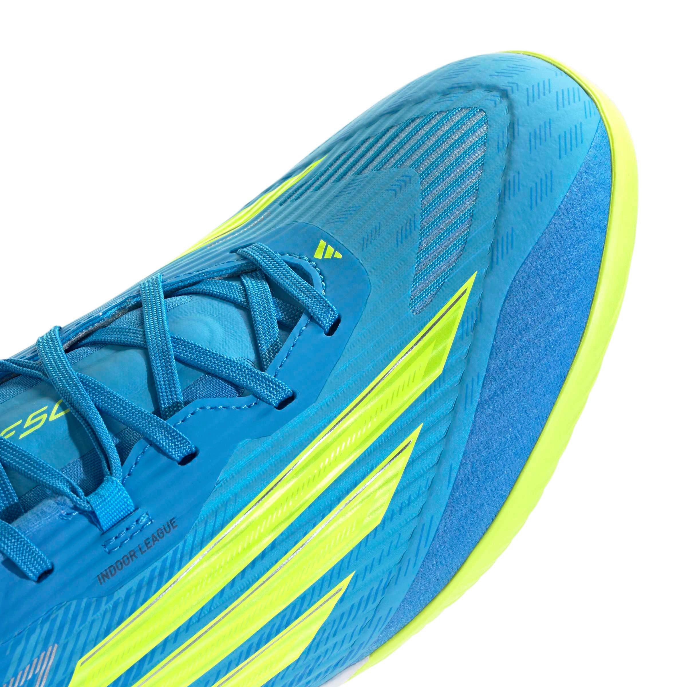 adidas F50 League Indoor "Lucid Ray Blue/Team Solar Yellow 2/Lucid Aquamarine" Men's Soccer Shoe - BLUE/YELLOW/AQUAMARINE Thumbnail View 8