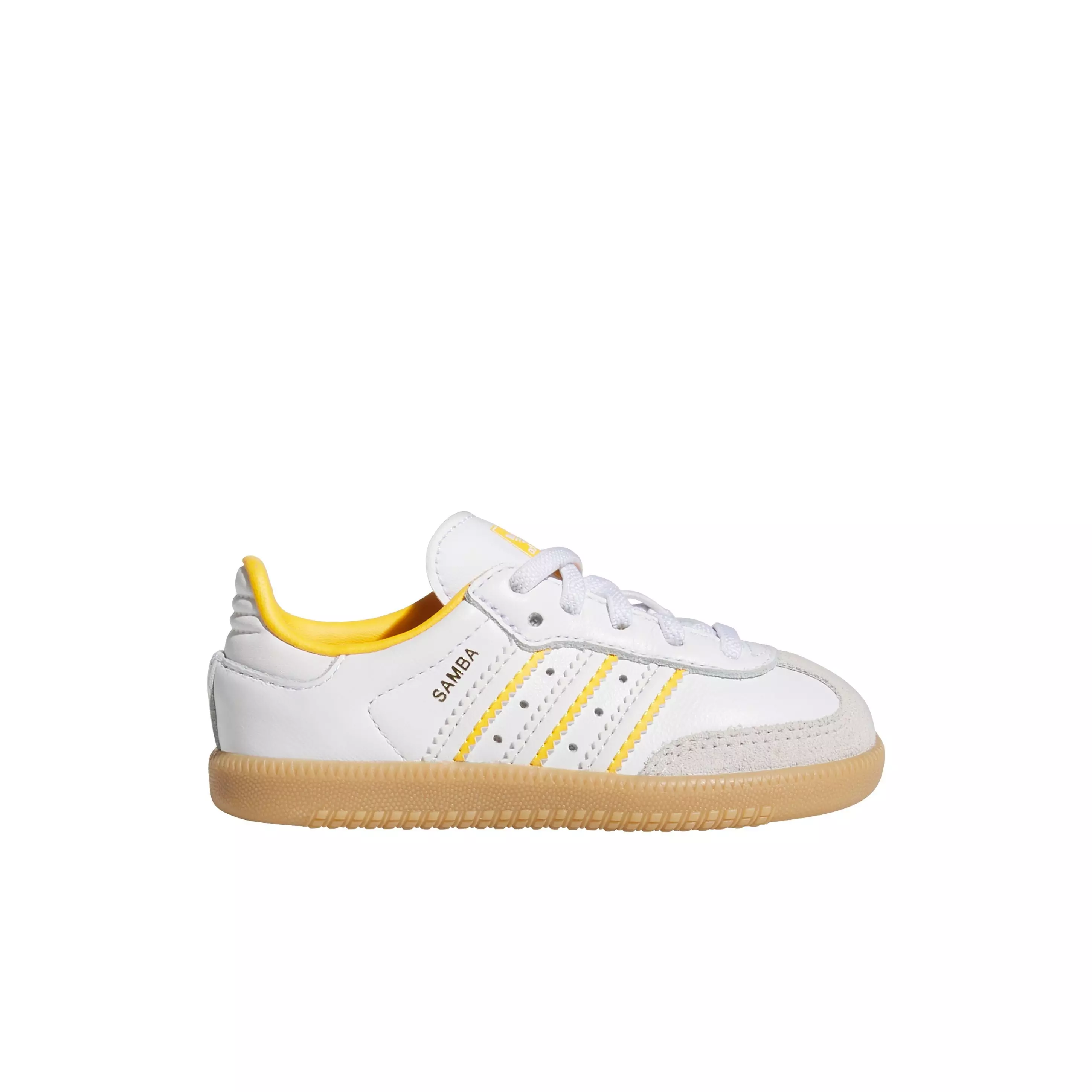 adidas Originals Samba OG Elastic Laces "Crystal White/Ftwr White/Crew Yellow" Infant Boys' Shoe - WHITE/WHITE/YELLOW